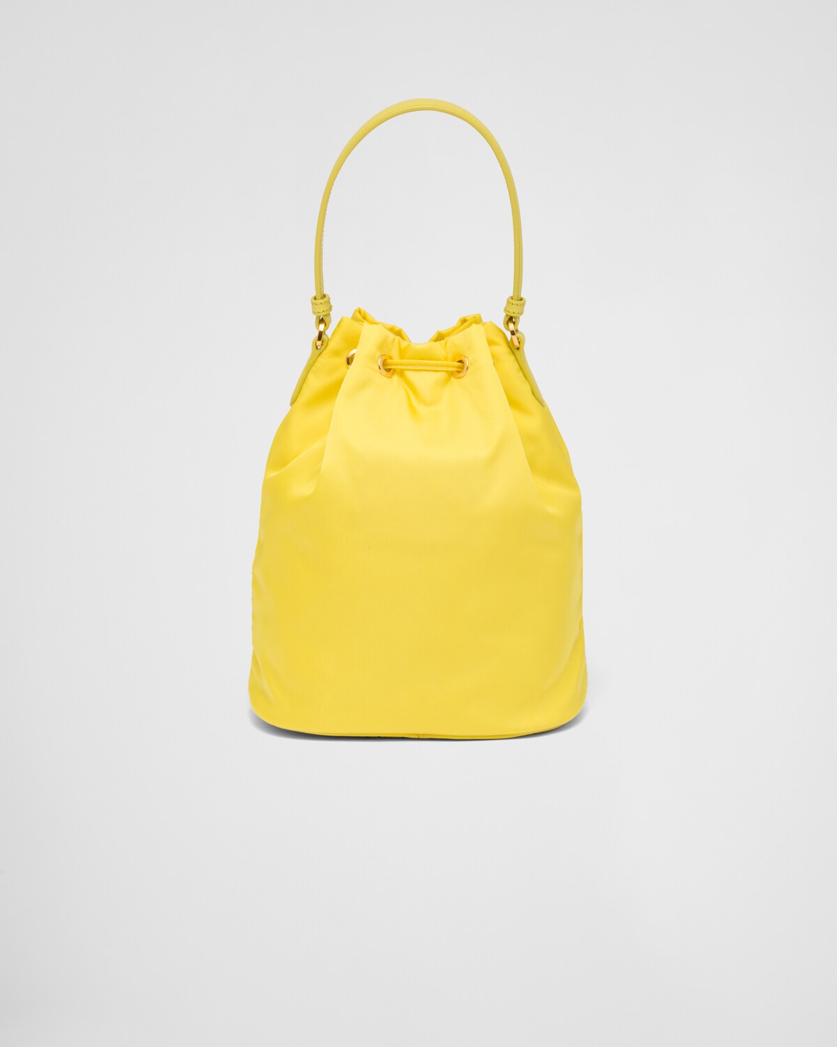 Citron Yellow Prada Duet Renylon Bucket Bag PRADA