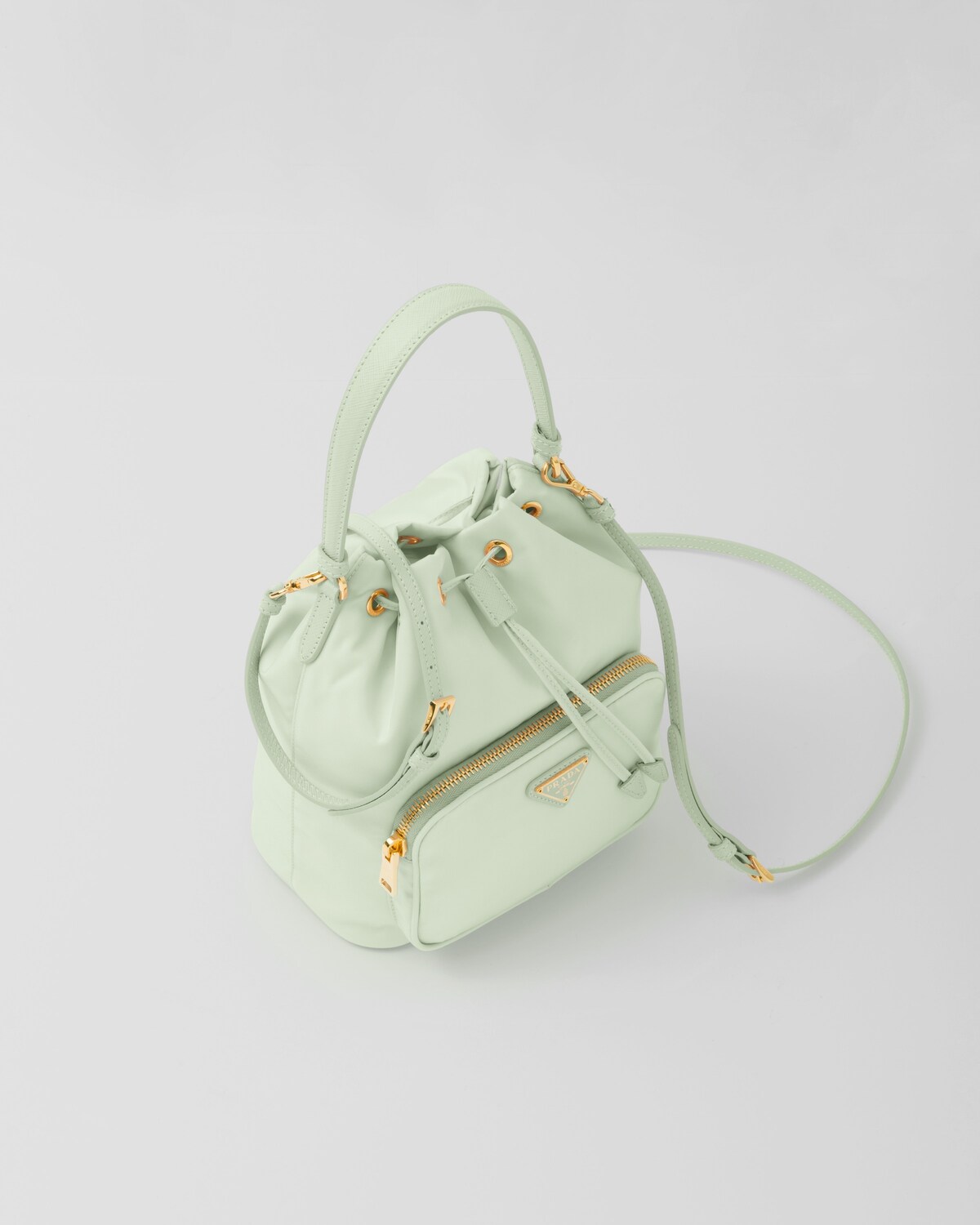 Aqua Prada Duet Renylon Bucket Shoulder Bag PRADA