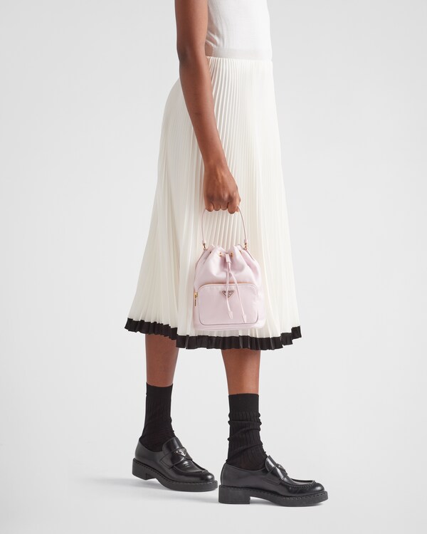 Alabaster Pink Prada Duet Renylon Bucket Shoulder Bag PRADA