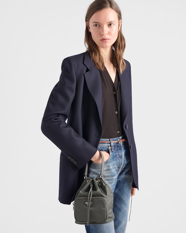 Prada Duet Re-Nylon bucket bag - Mercury Prada Duet Re-Nylon bucket bag - Mercury