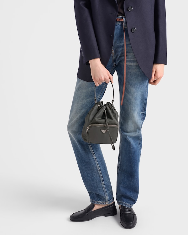 Prada Duet Re-Nylon bucket bag - Mercury Prada Duet Re-Nylon bucket bag - Mercury