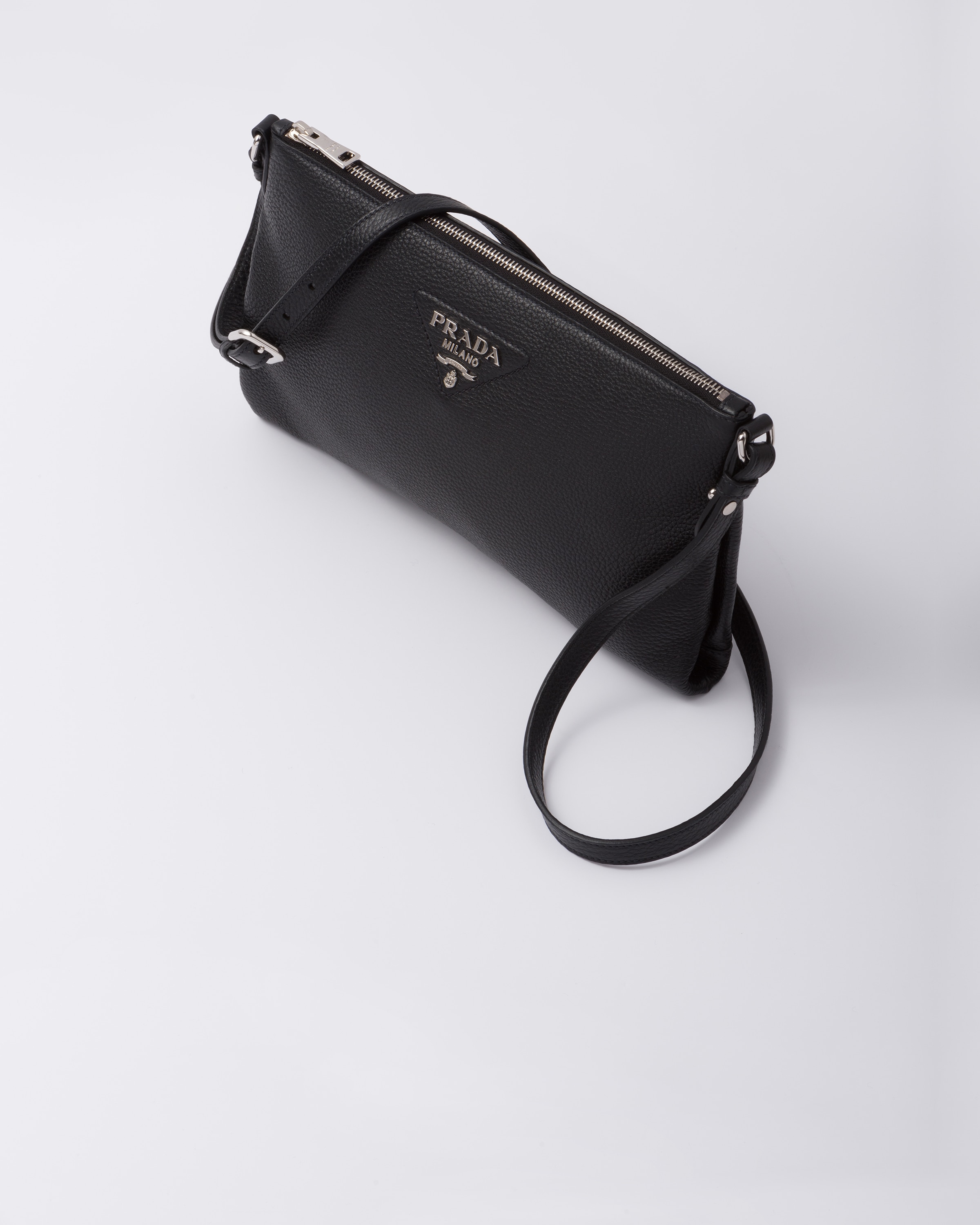 ブラック レザーショルダーバッグ | PRADA