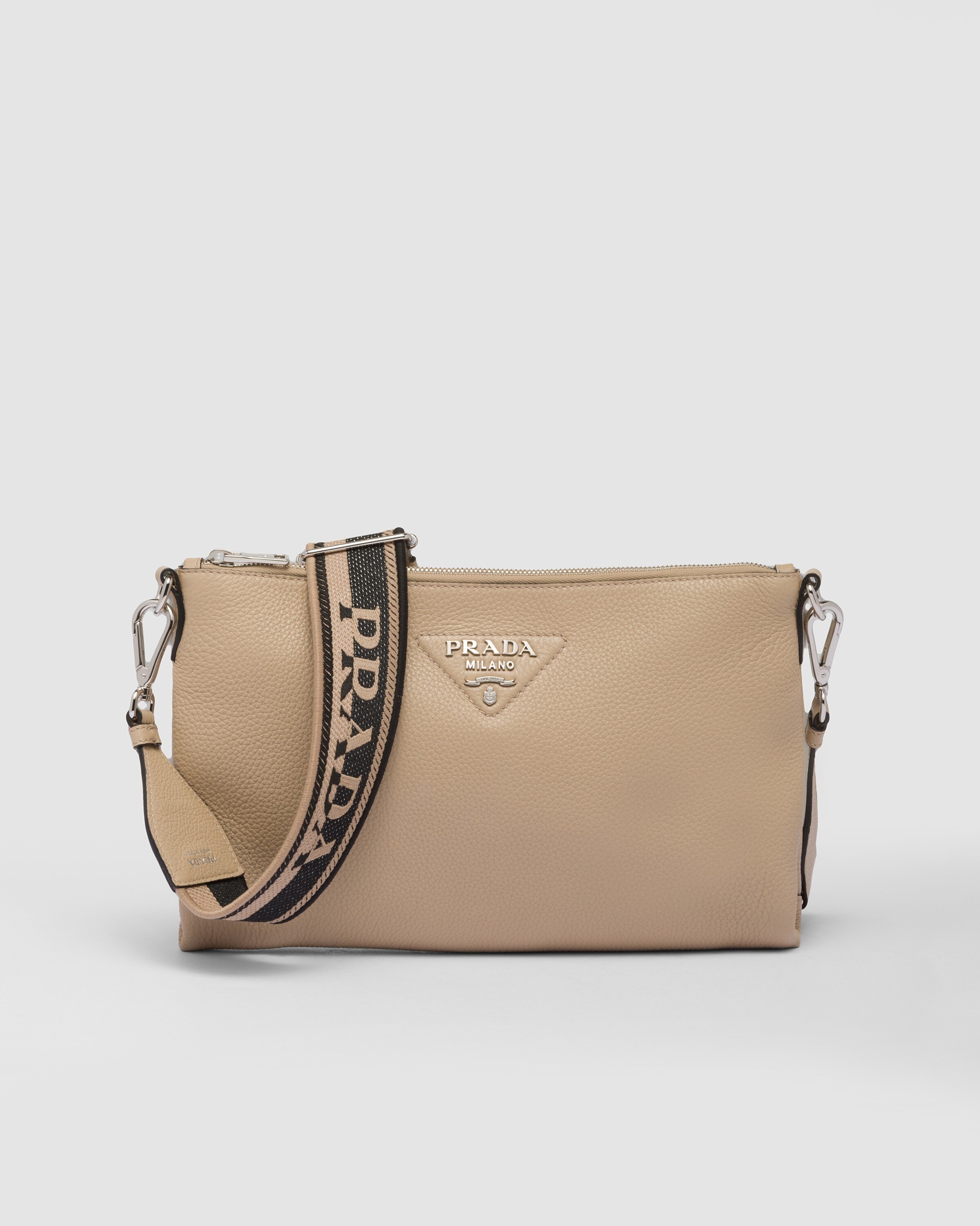 Sand Leather shoulder bag | Prada