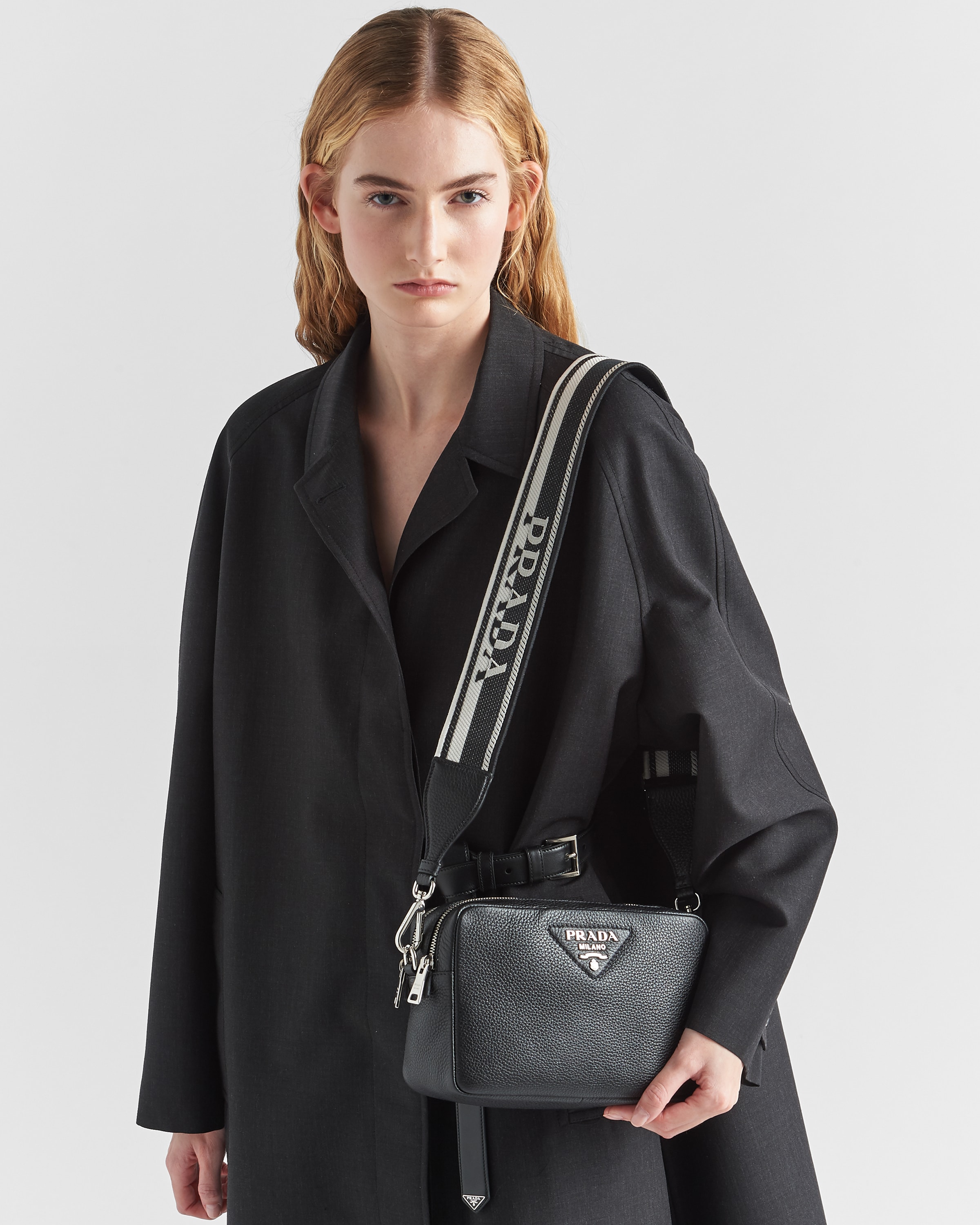 Prada bag black leather cheap