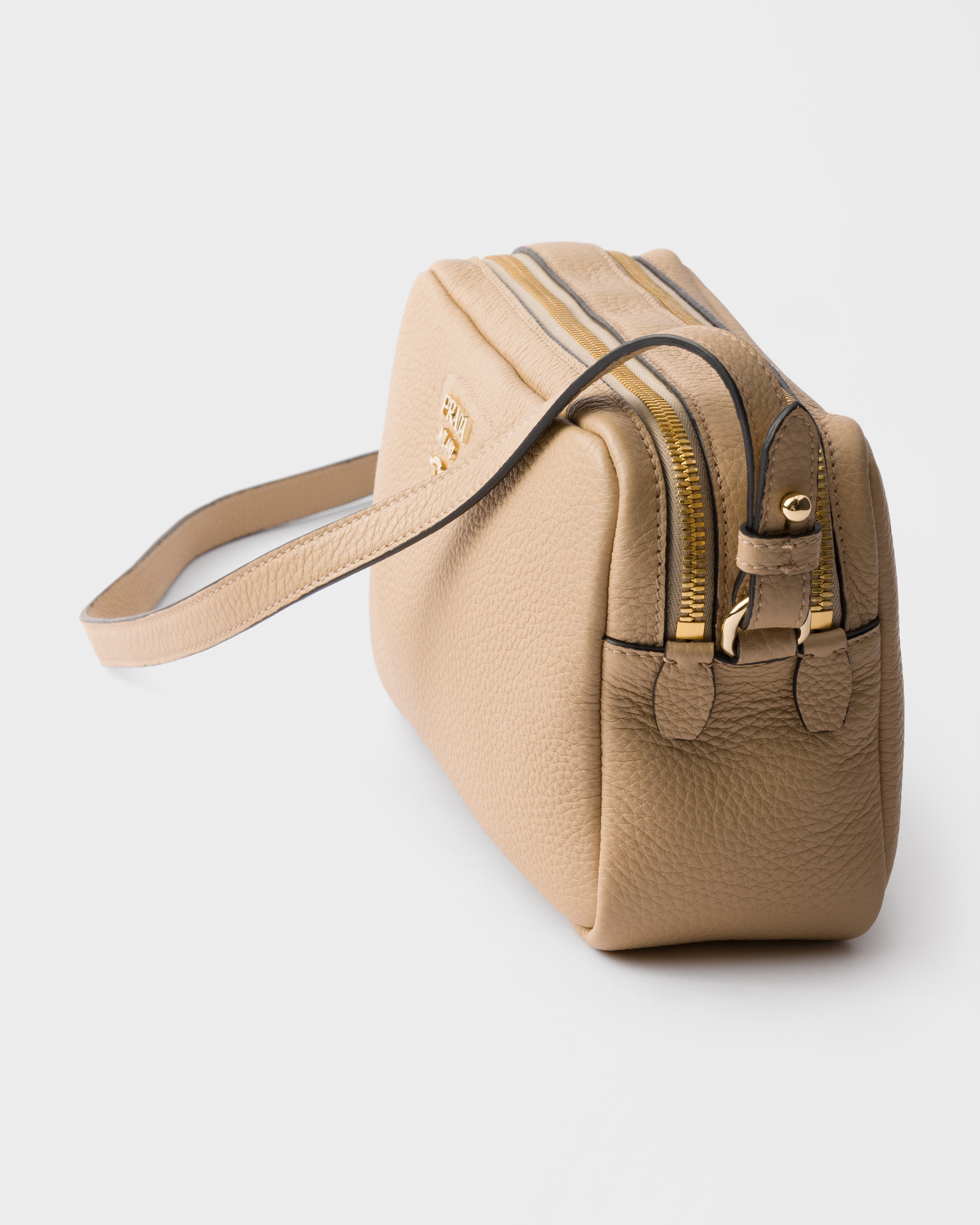 Beige Sable Small Leather Shoulder Bag | PRADA