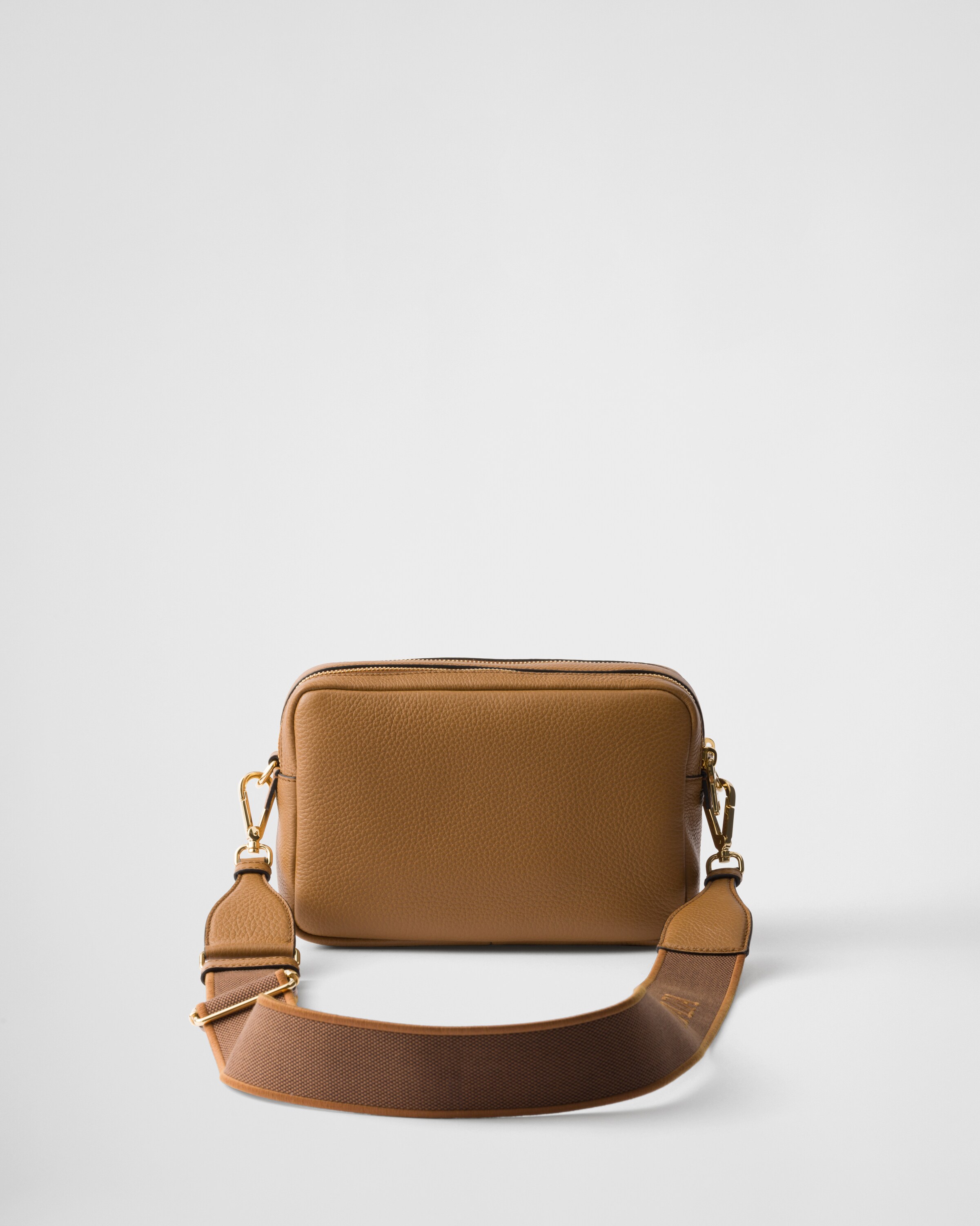 Shop Prada Small Leather Shoulder Bag In Caramel