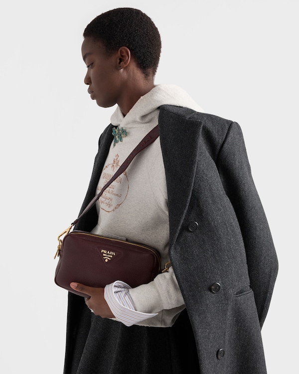 Small leather shoulder bag - Burgundy Small leather shoulder bag - Burgundy
