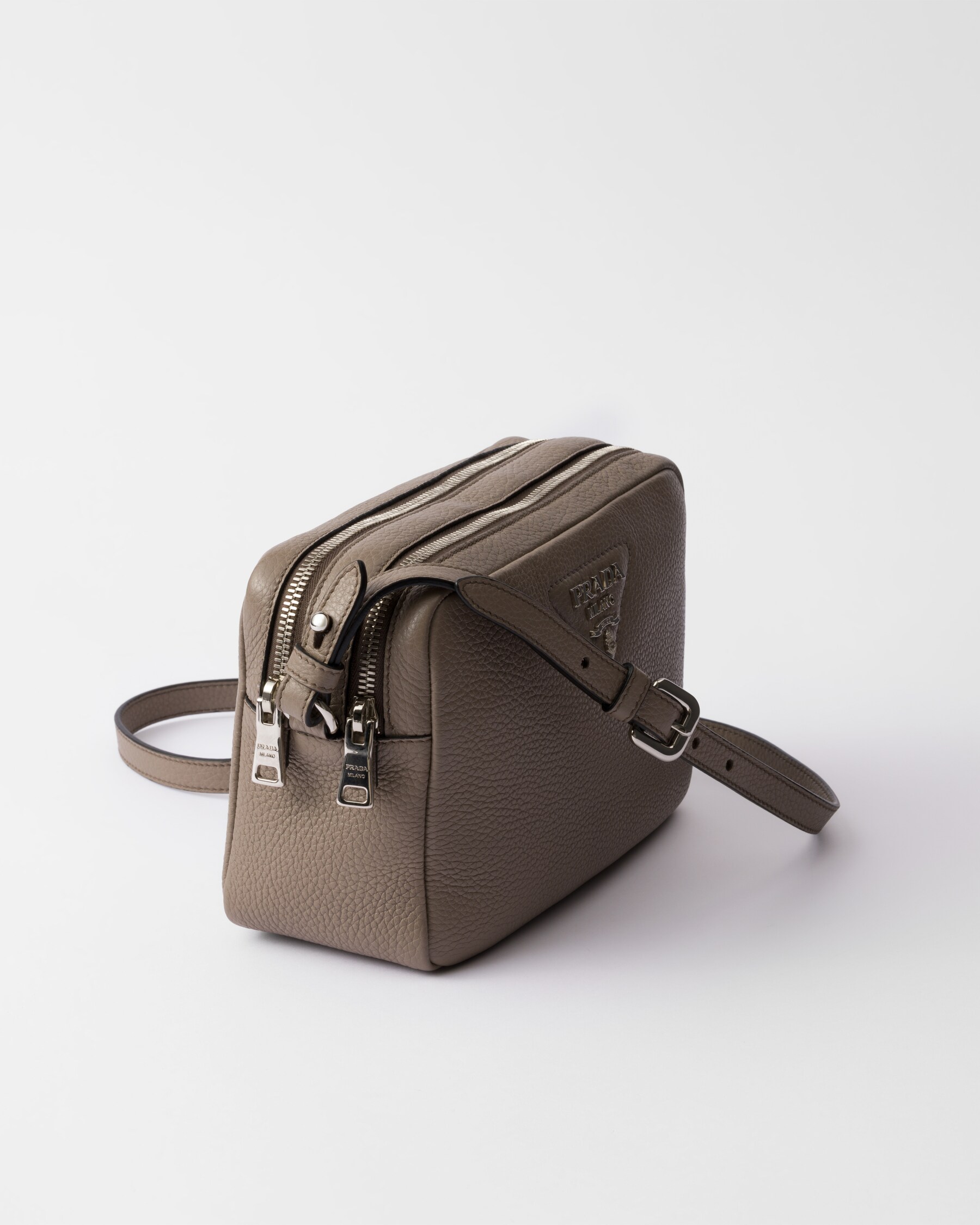 Clay Grey Medium Leather Bag PRADA