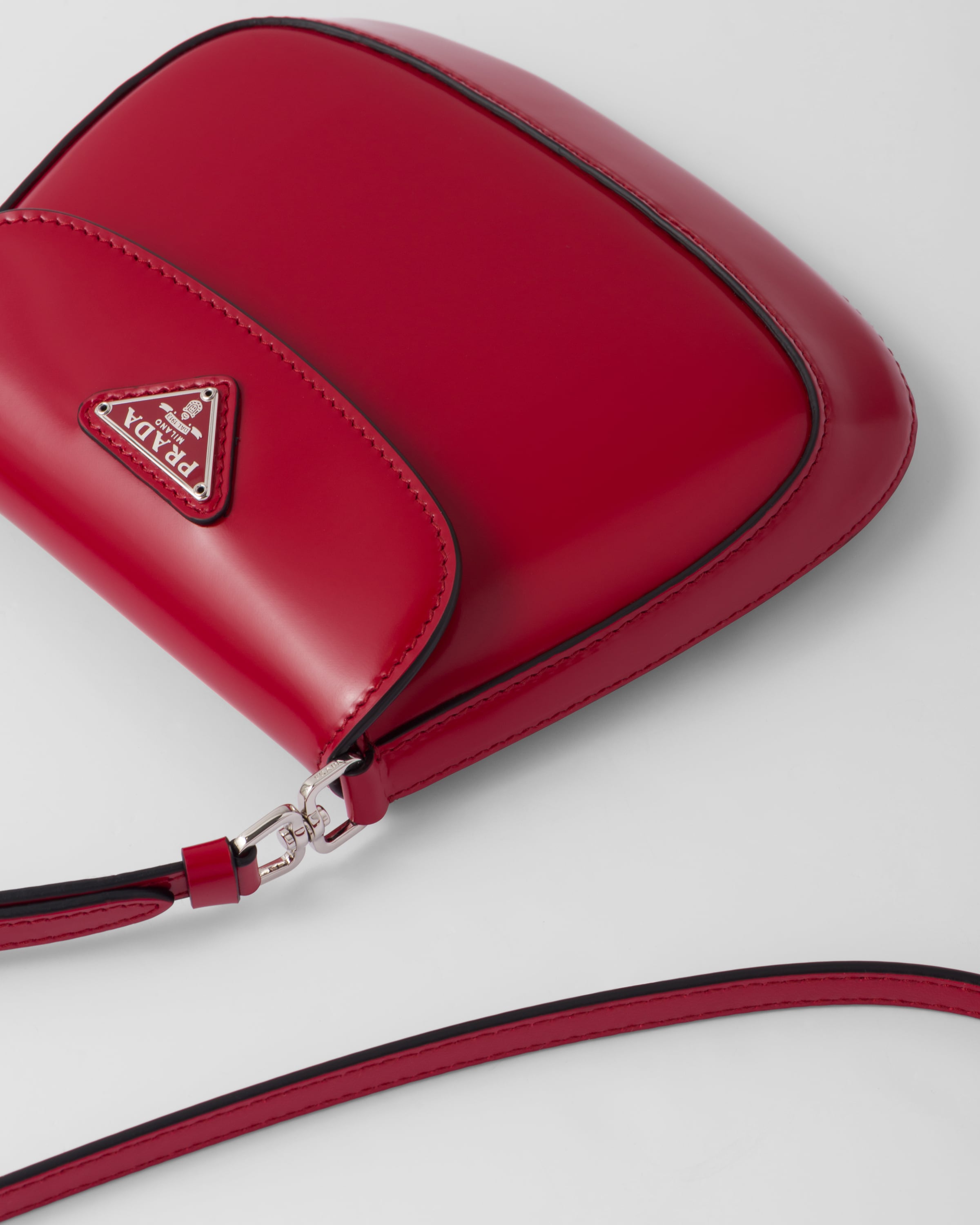 Scarlet Prada Cleo brushed leather mini bag | Prada