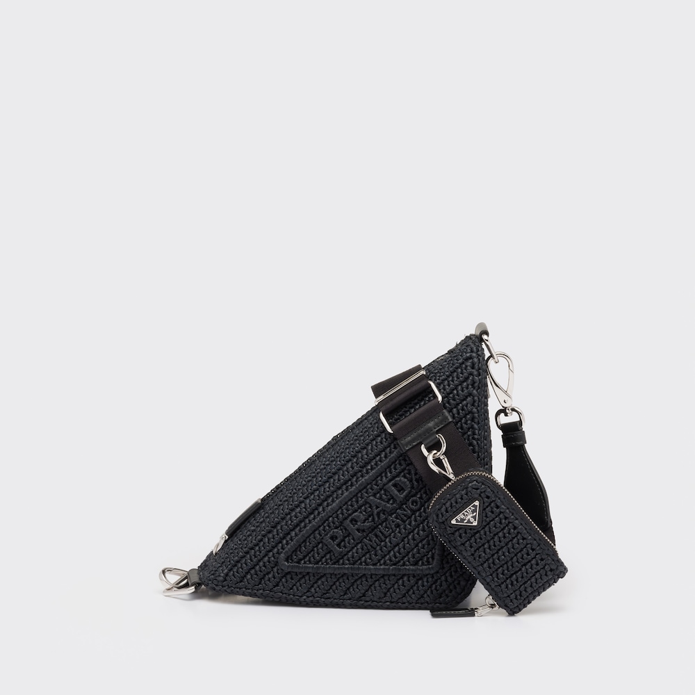 temperatuur typist Potentieel Black Raffia Prada Triangle bag | Prada
