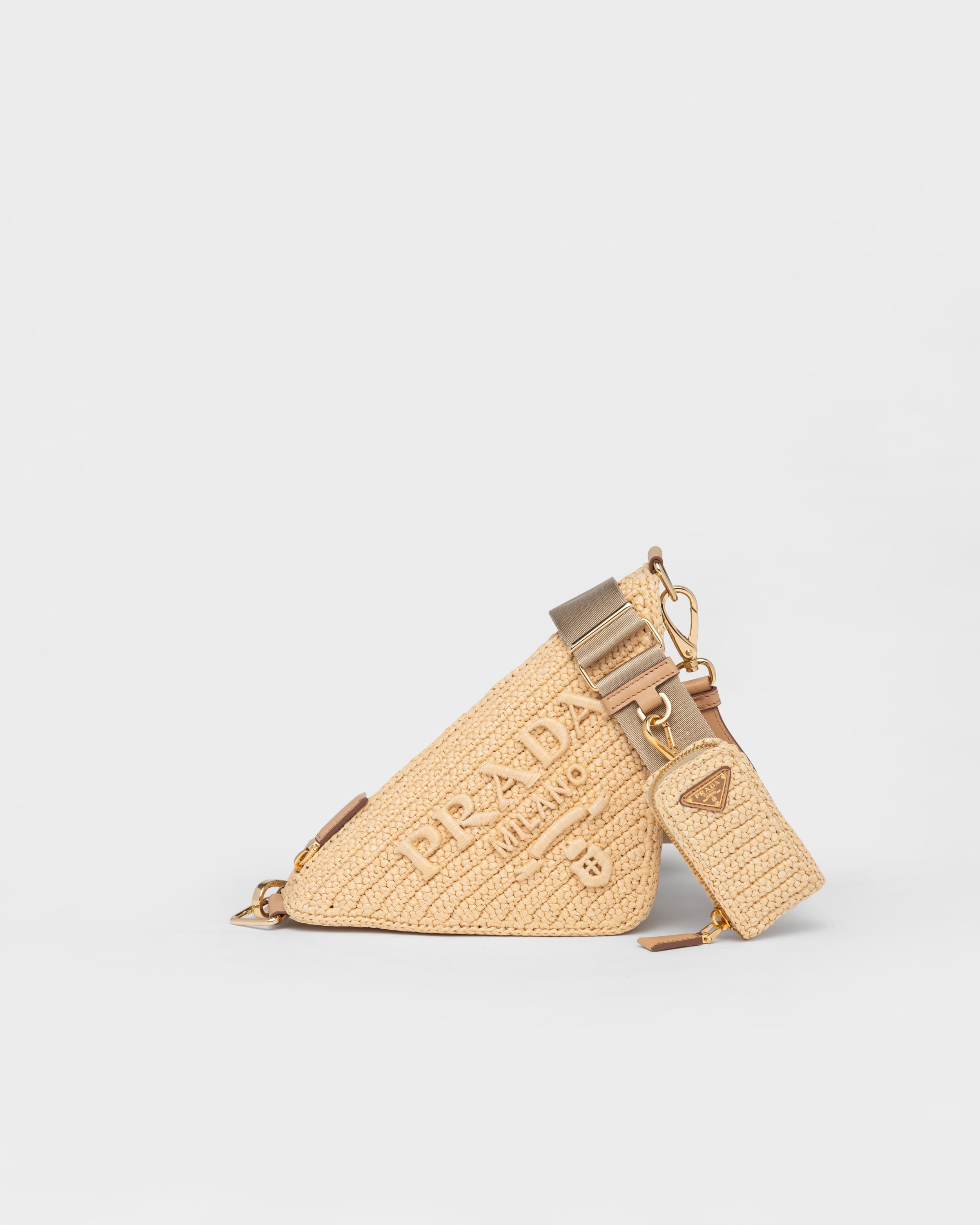 Natural Prada Triangle Crochet Shoulder Bag | PRADA