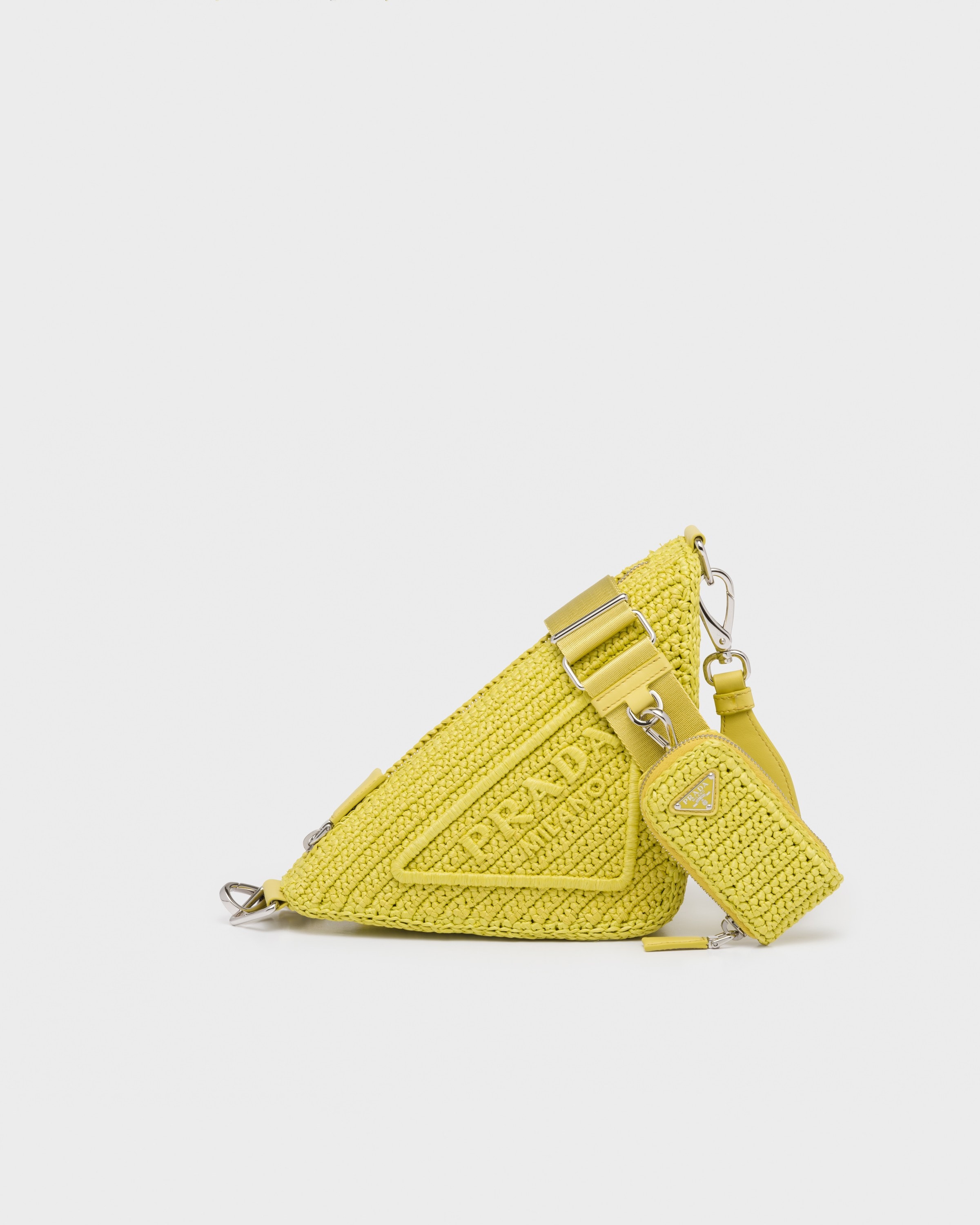 Prada nylon pochette mini bag mustard yellow