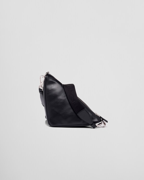 Bandolera Triangular De Piel Negro | PRADA