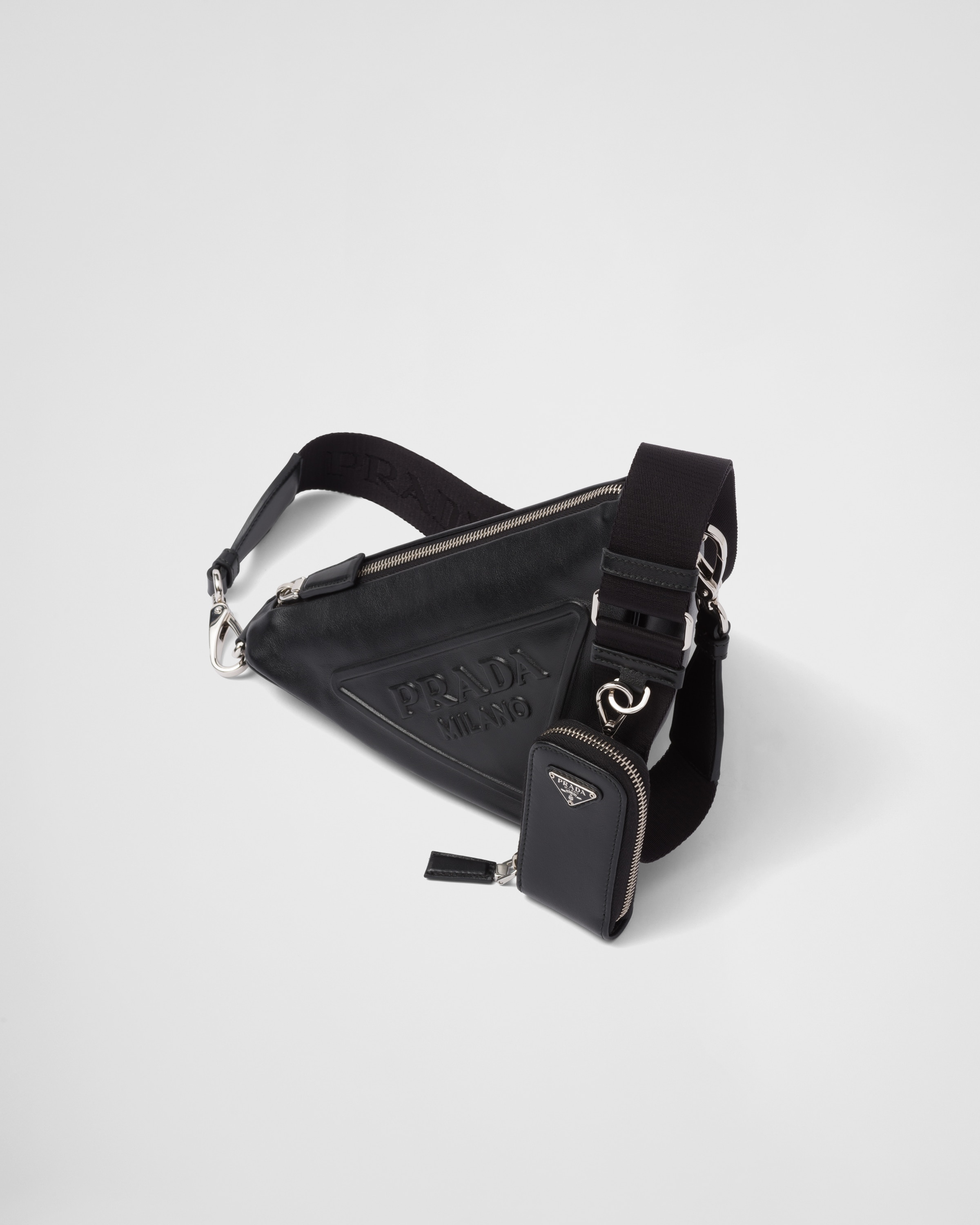 Black Prada Triangle leather shoulder bag | Prada