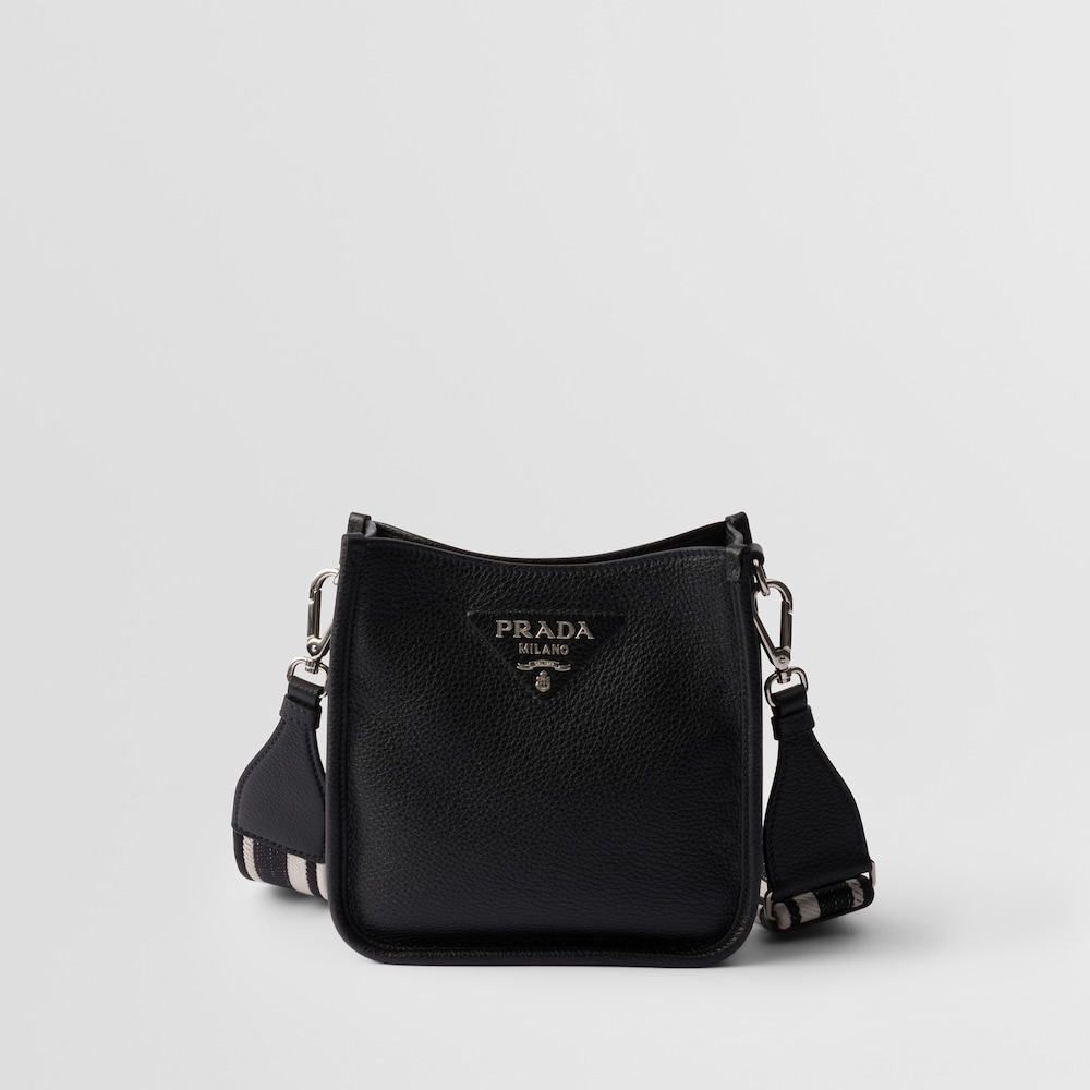 Black Leather mini shoulder bag | Prada