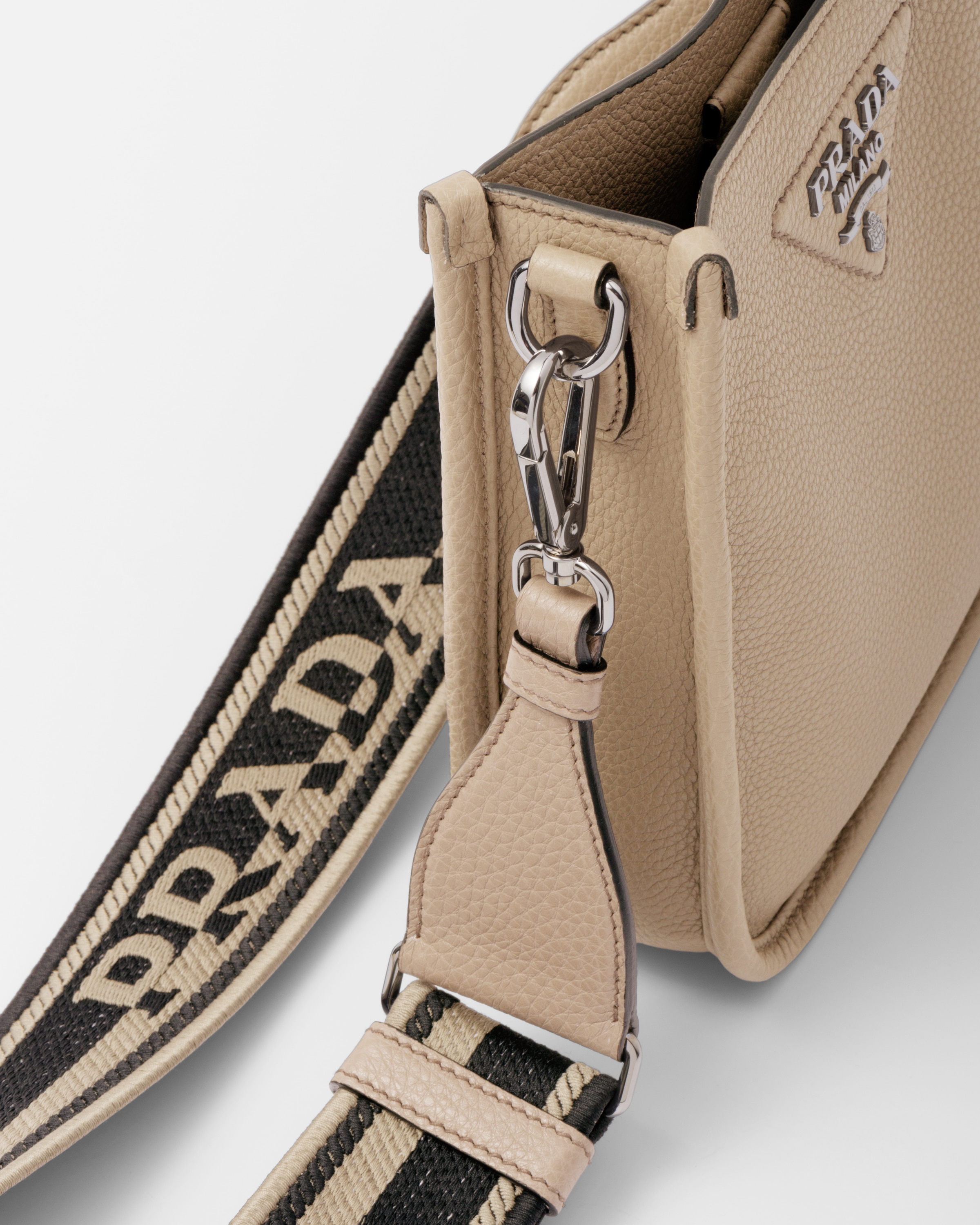 Sand Leather Mini Shoulder Bag PRADA
