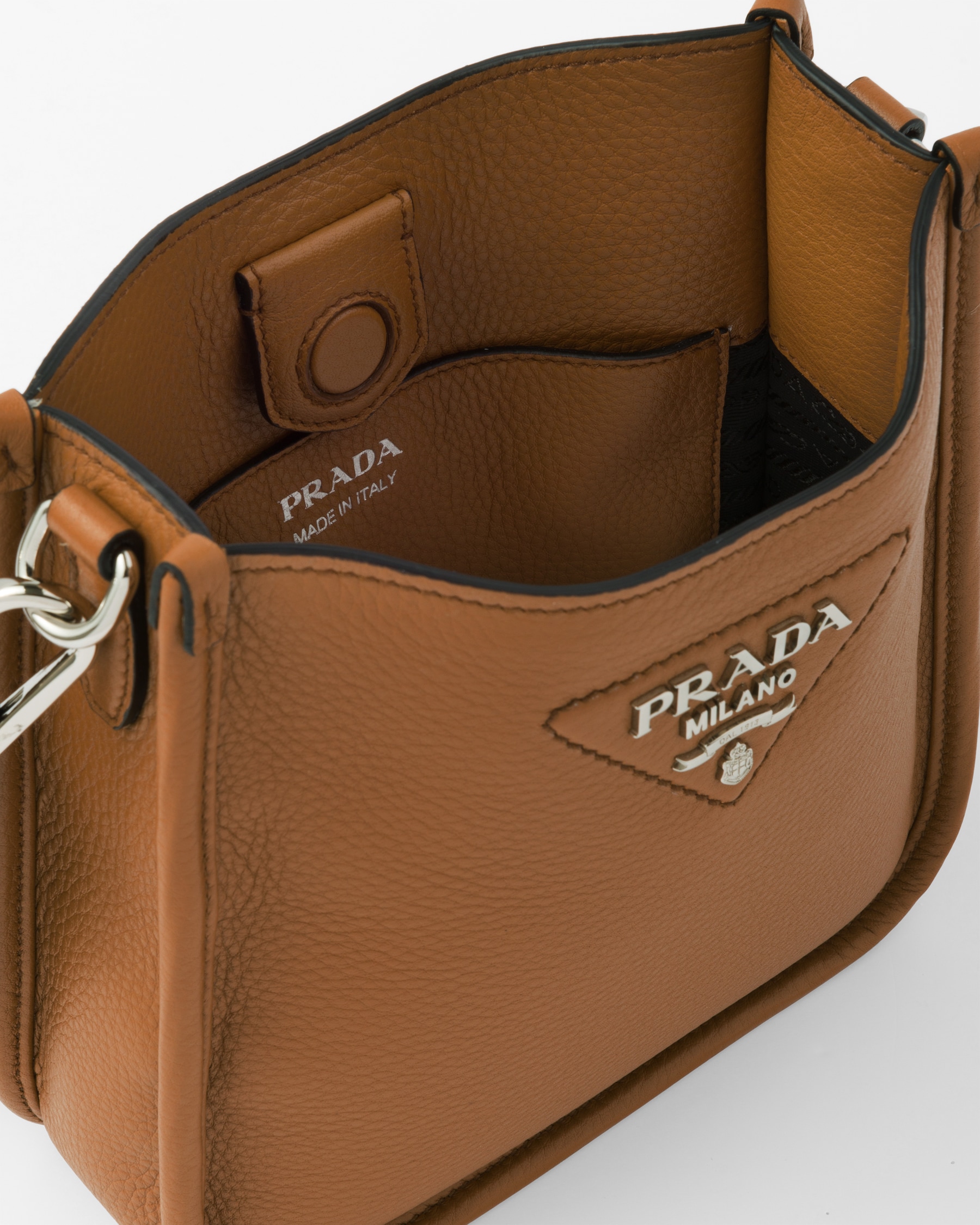 Caramel Leather Mini Shoulder Bag PRADA
