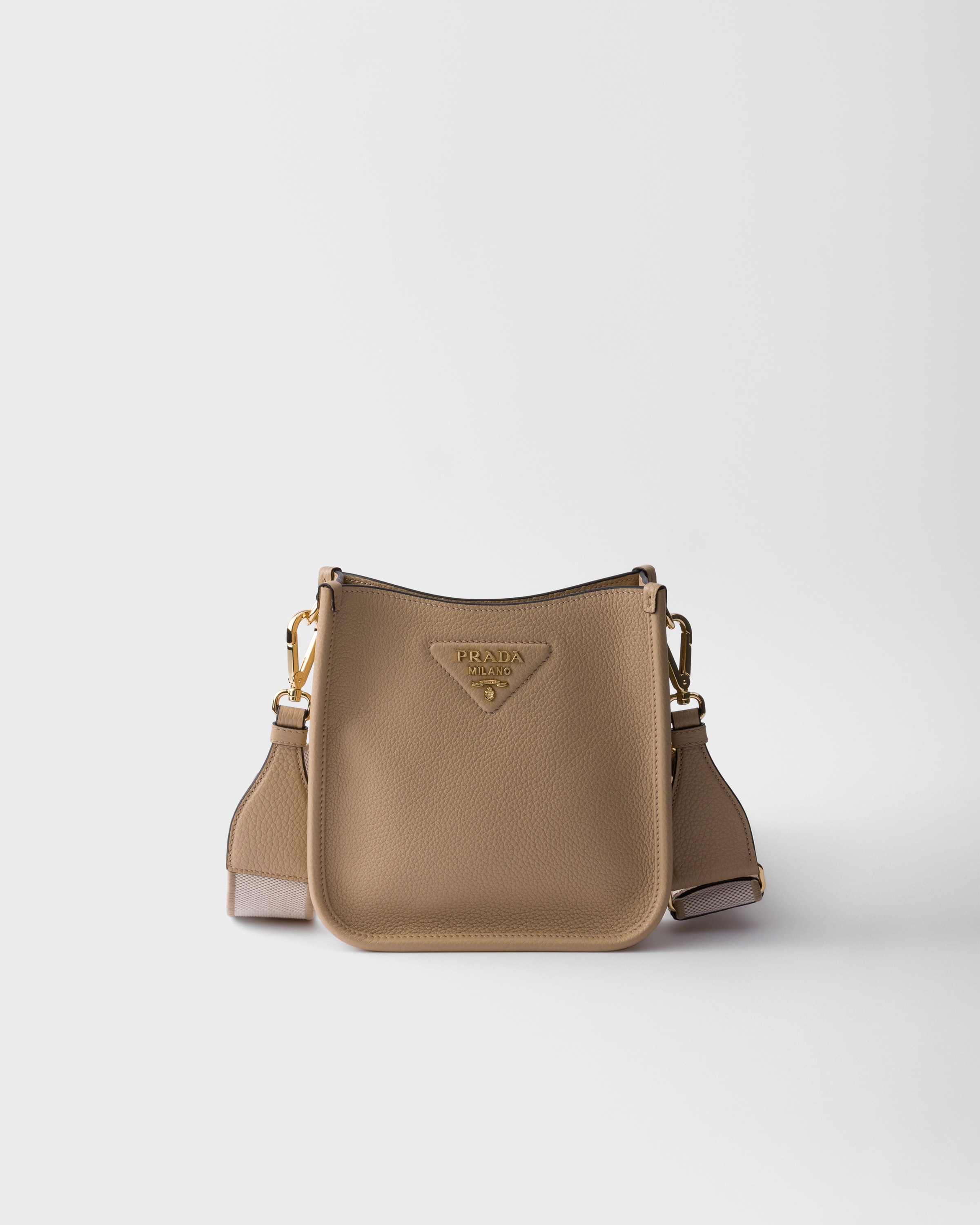 Beige Sable Mini Leather Shoulder Bag | PRADA