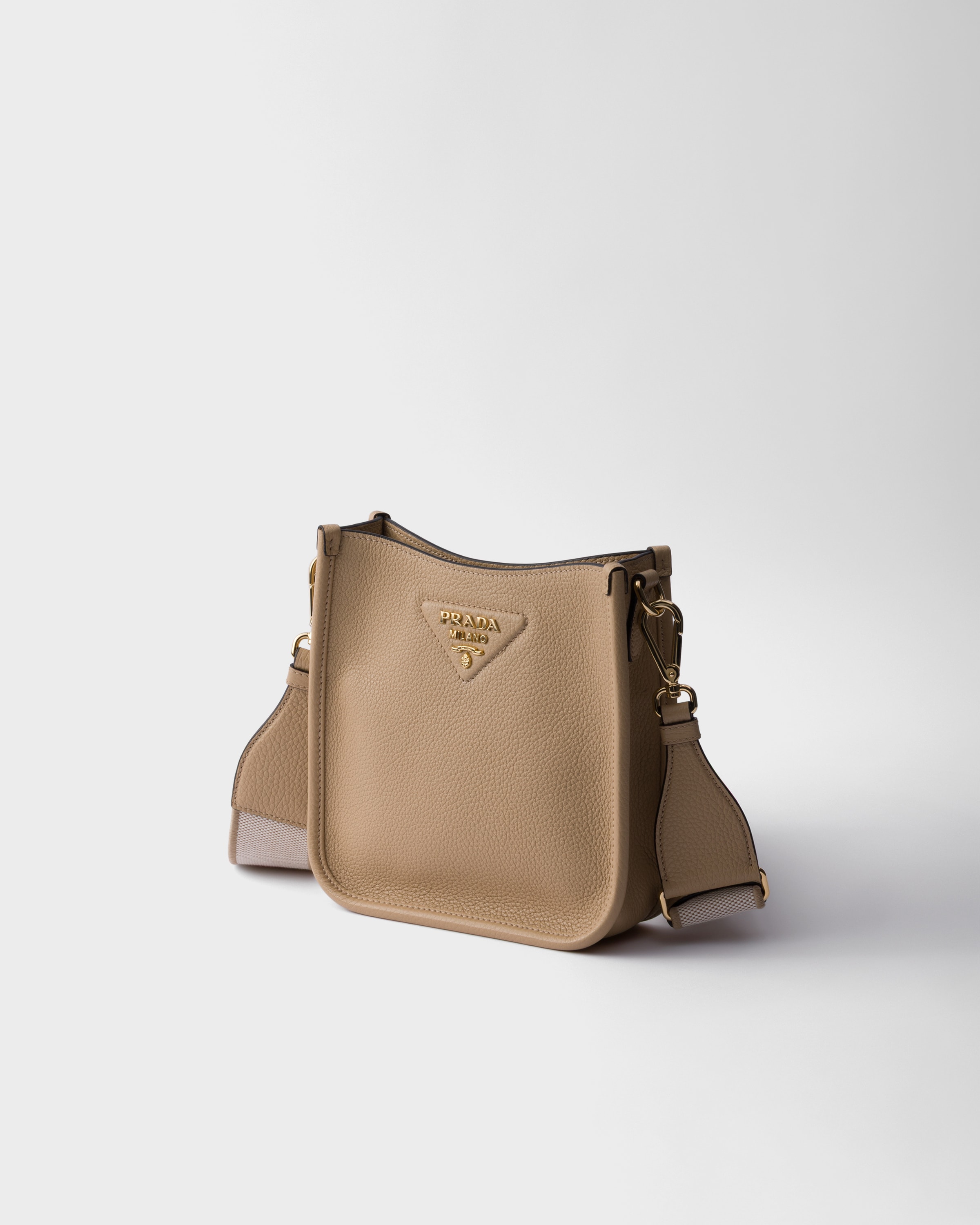 Beige Sable Mini Leather Shoulder Bag | PRADA