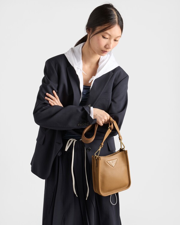 Mini leather shoulder bag - Caramel Mini leather shoulder bag - Caramel