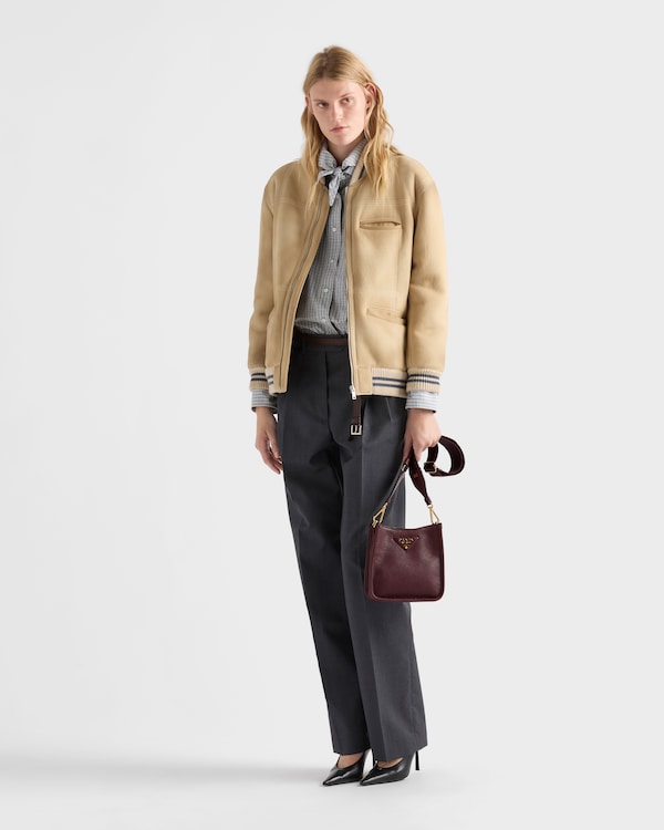 Mini leather shoulder bag - Burgundy Mini leather shoulder bag - Burgundy