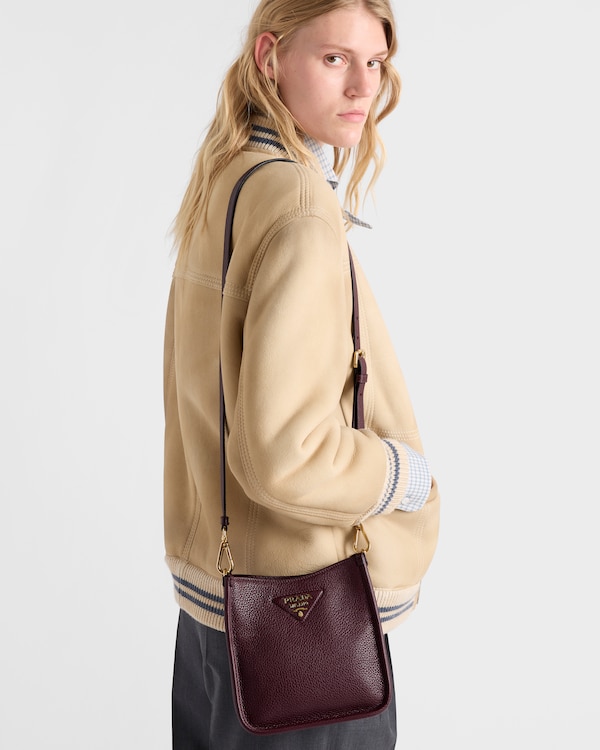 Mini leather shoulder bag - Burgundy Mini leather shoulder bag - Burgundy