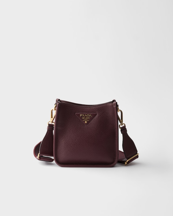 Mini sac porté épaule en cuir - Bordeaux Mini sac porté épaule en cuir - Bordeaux