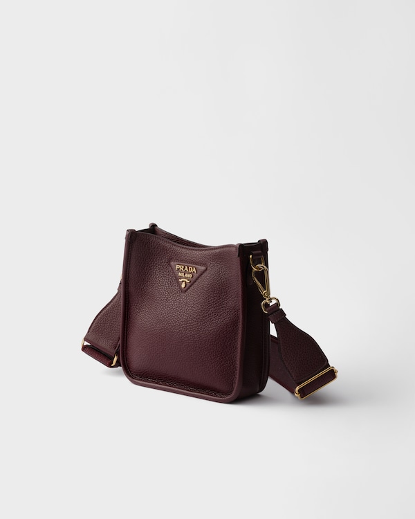 Mini sac porté épaule en cuir - Bordeaux Mini sac porté épaule en cuir - Bordeaux