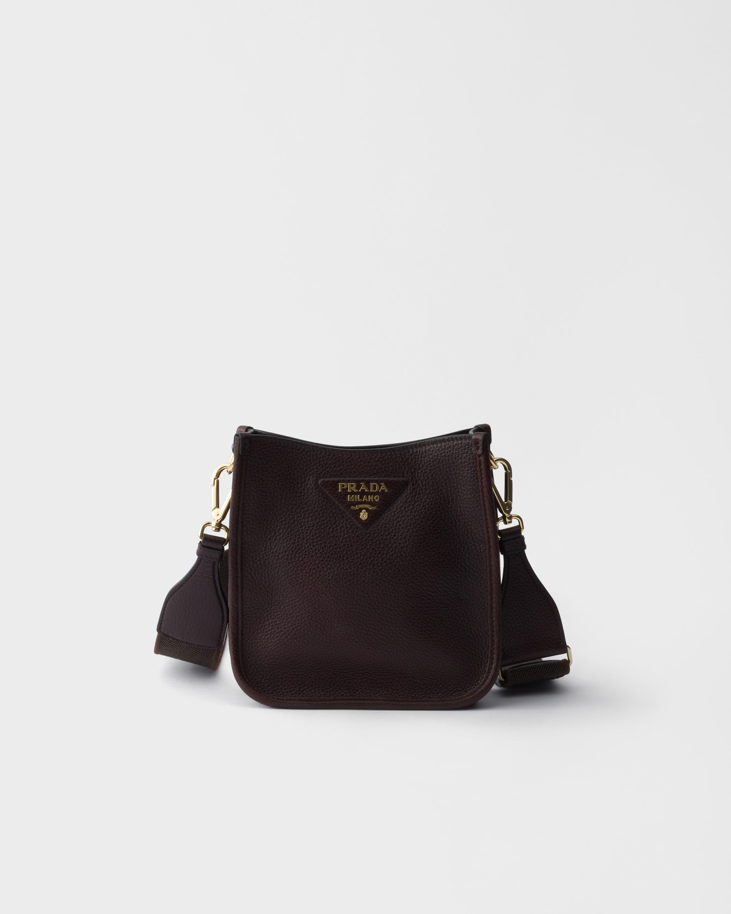 Dark Brown Mini Leather Shoulder Bag | PRADA - United States