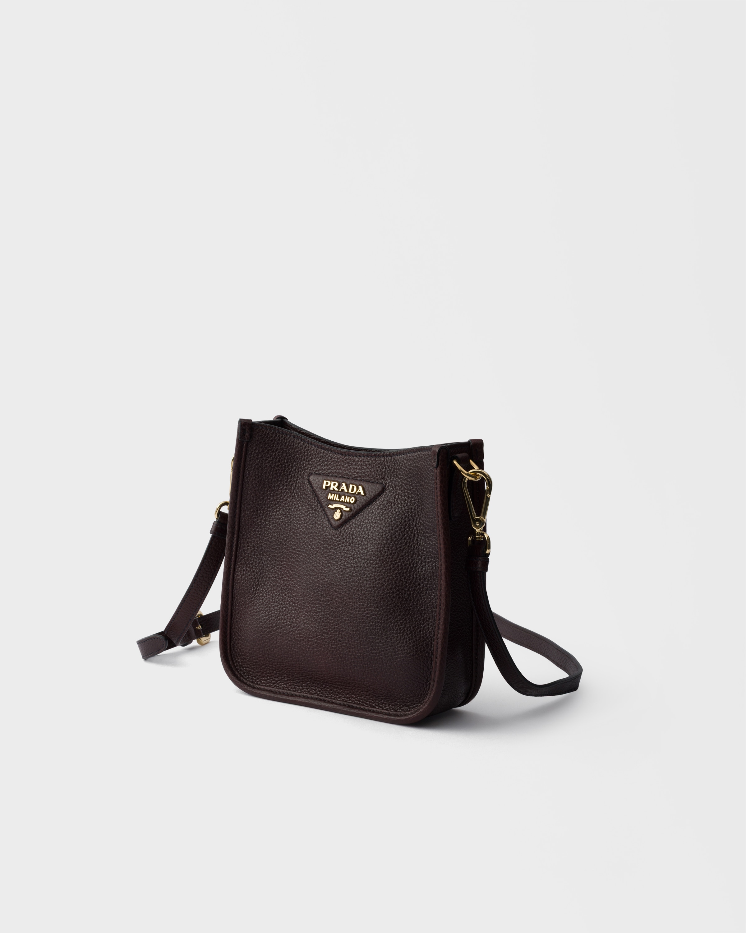Dark Brown Mini Leather Shoulder Bag | PRADA - United States