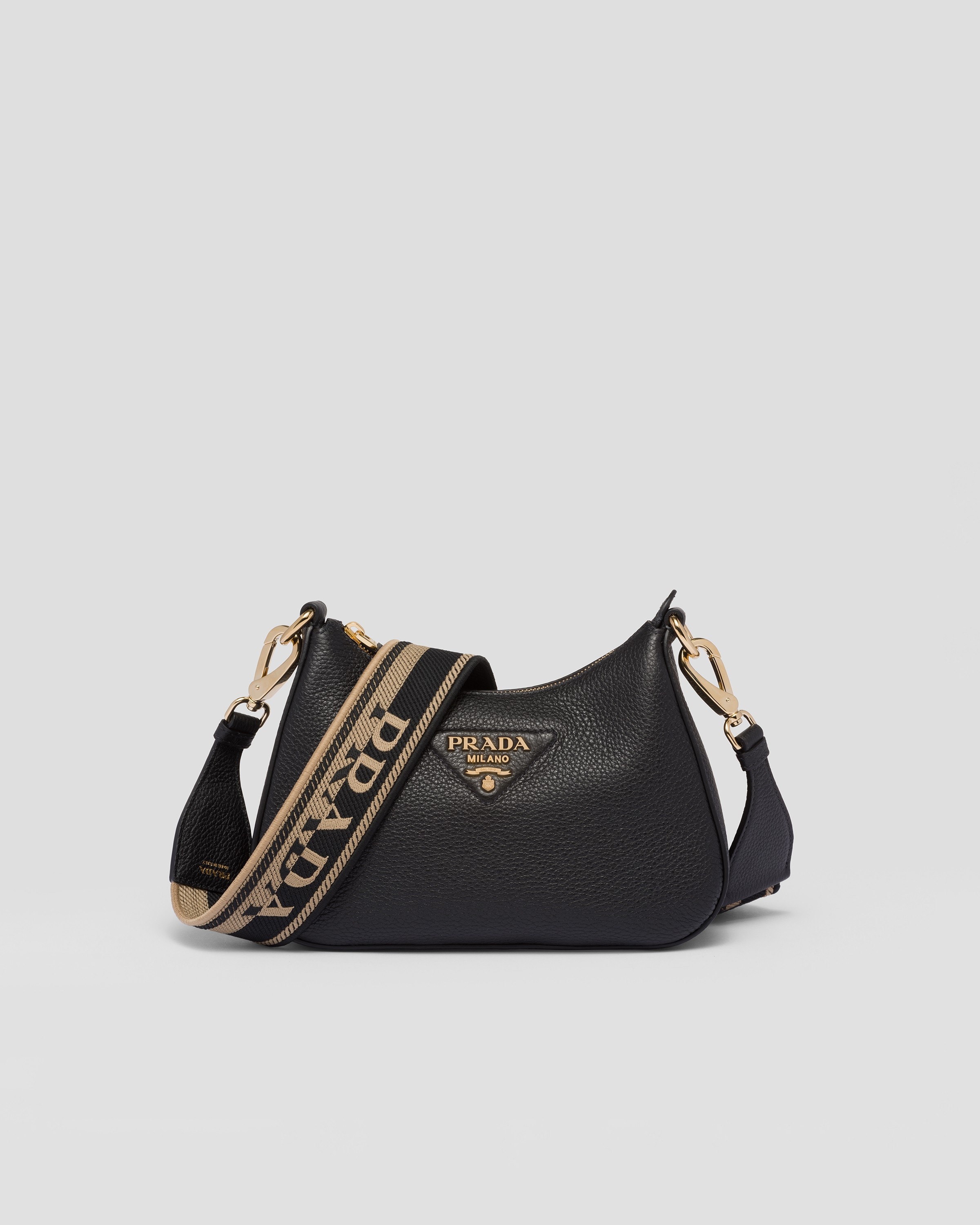 Leather shoulder hotsell bag prada