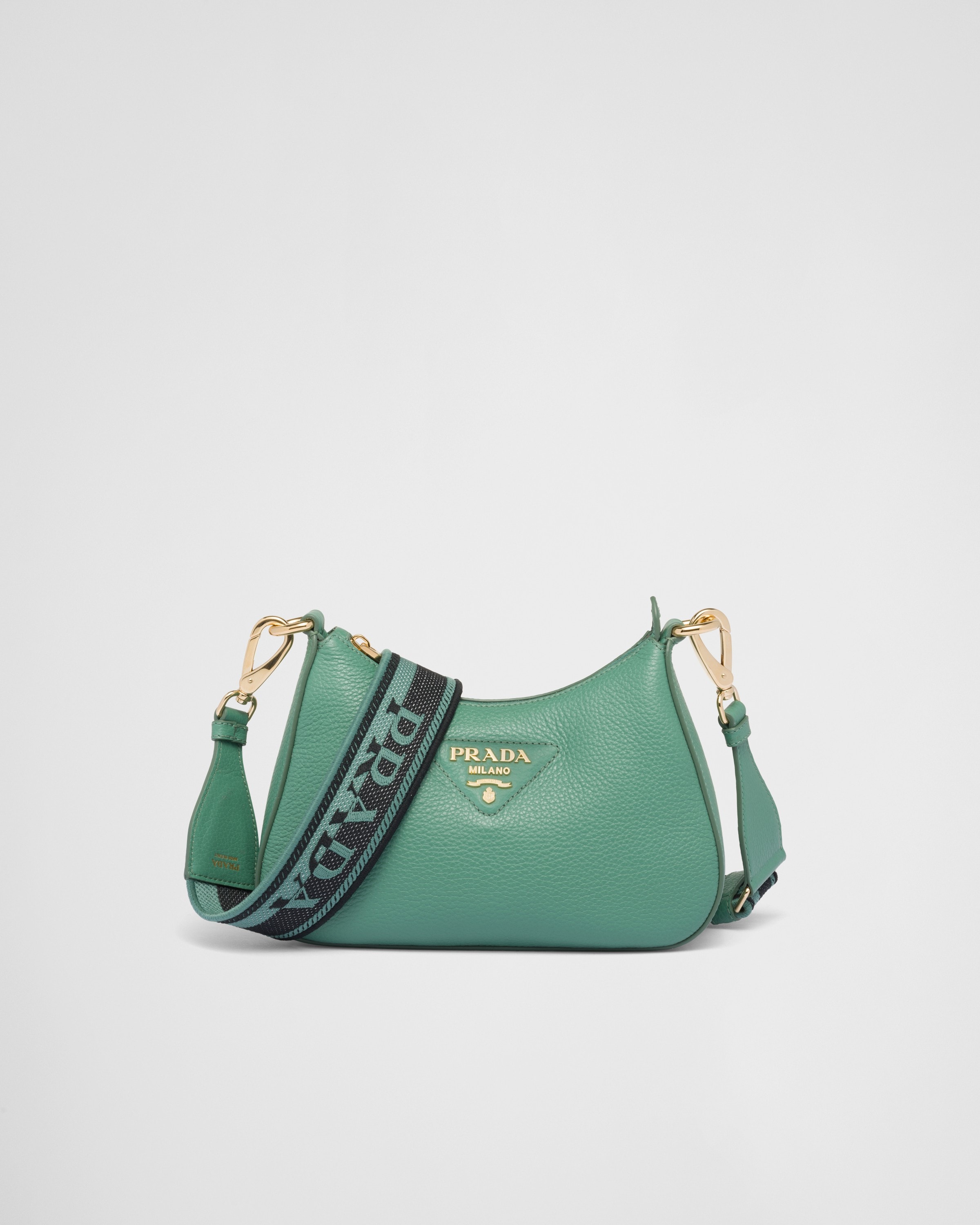 Sage Green Leather Shoulder Bag PRADA