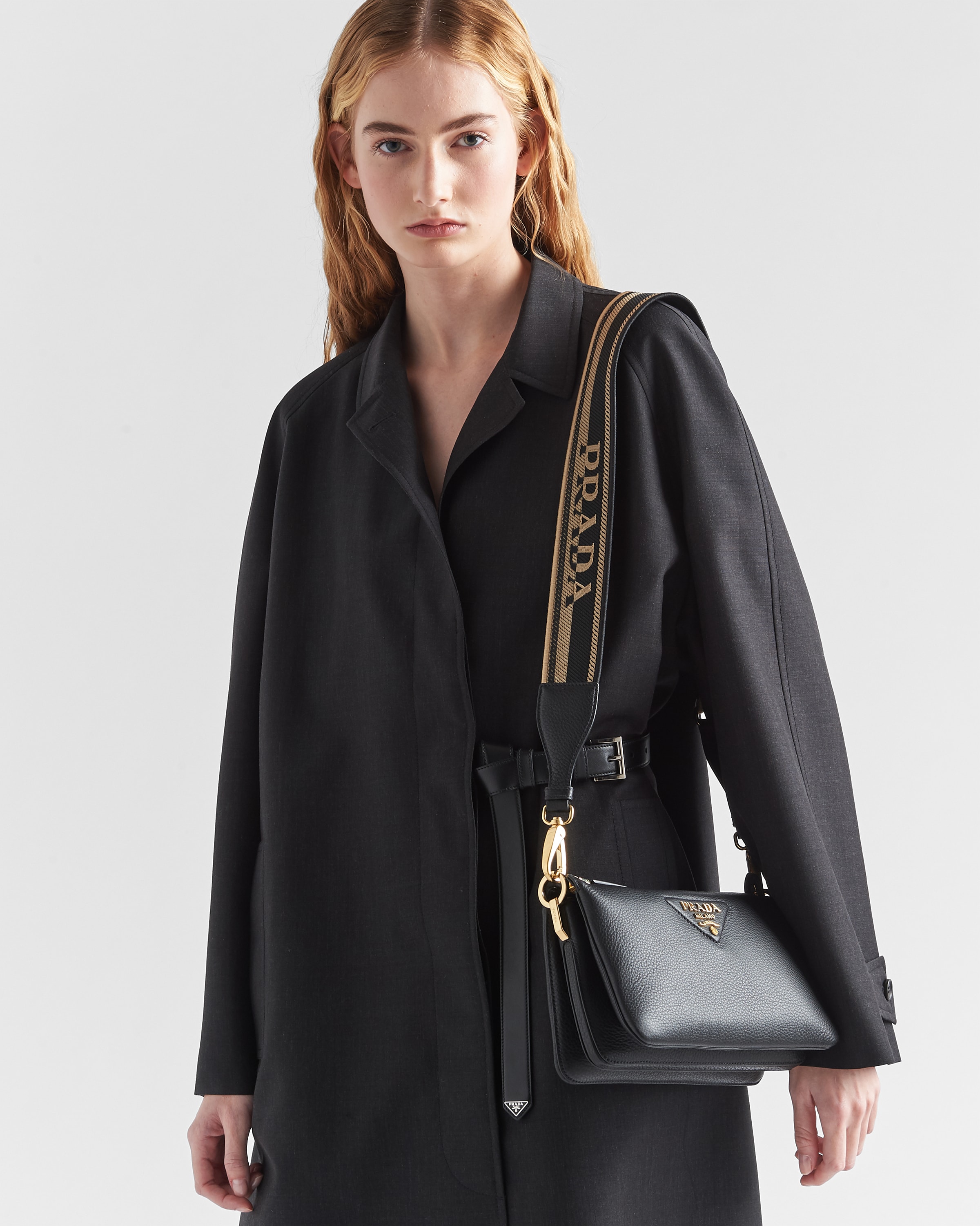 Black Leather shoulder bag | Prada