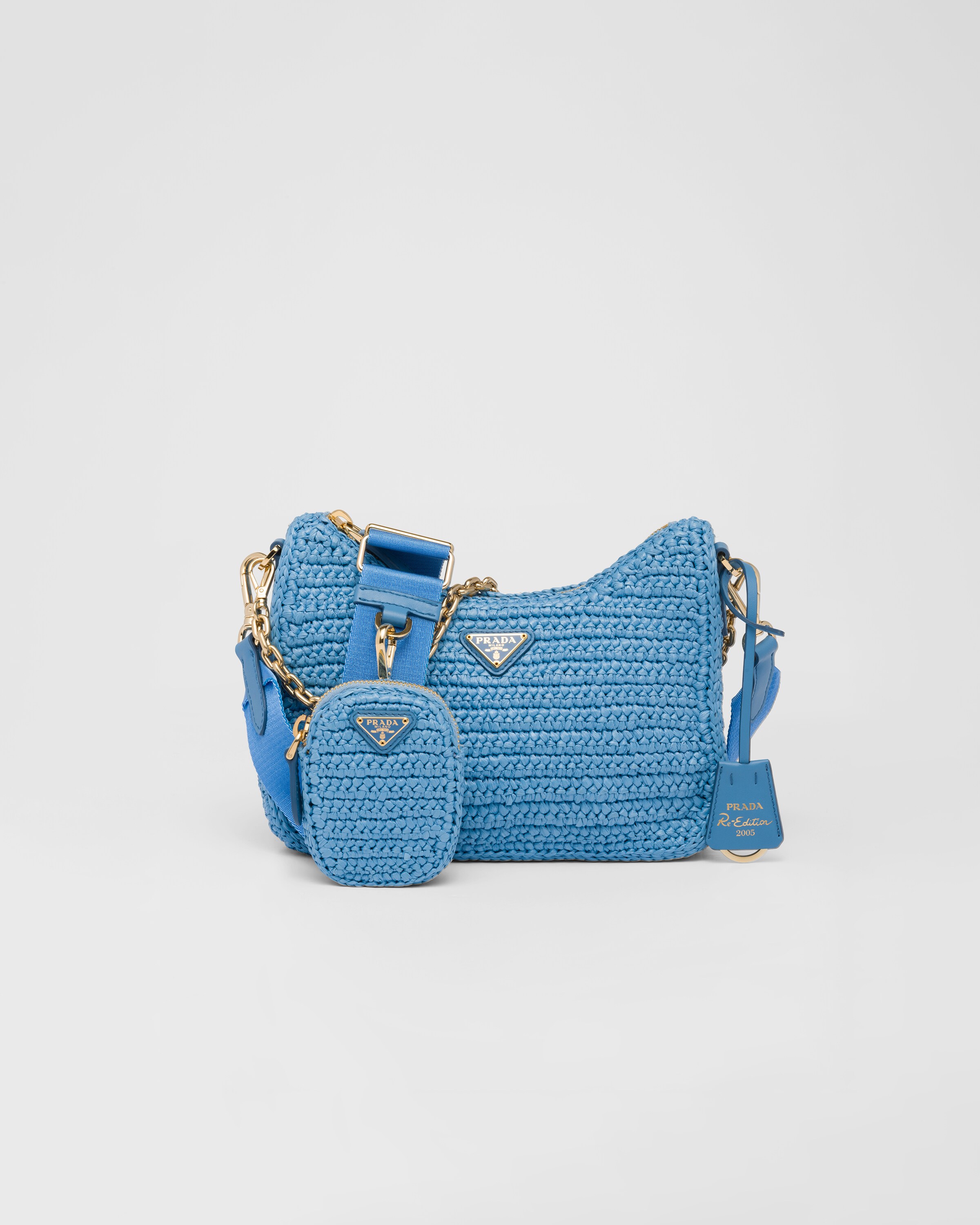 Light Blue Prada Re-Edition 2005 crochet bag | Prada Light Blue Prada Re-Edition 2005 crochet bag | Prada