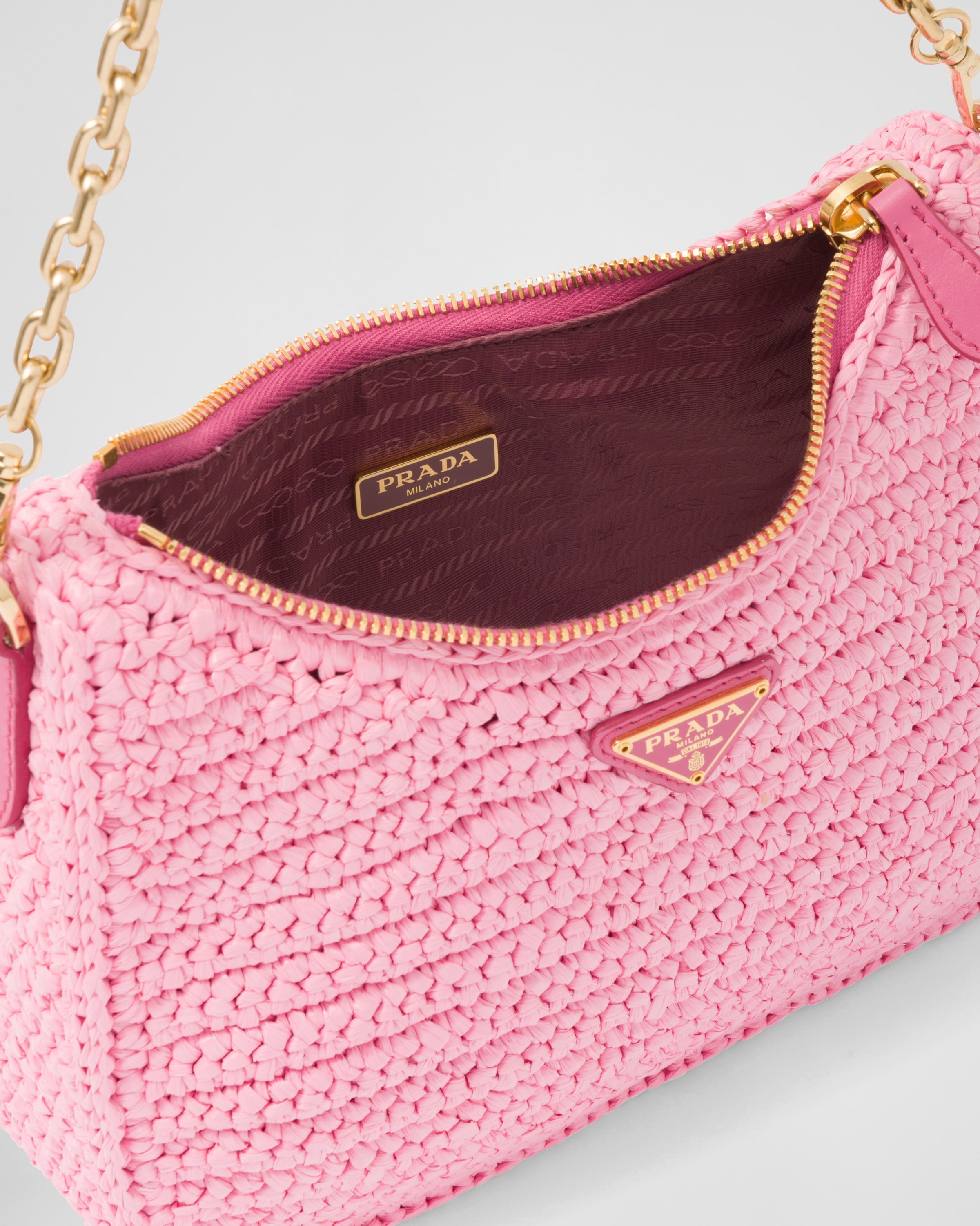 Petal Pink Prada Re-edition 2005 Crochet Bag