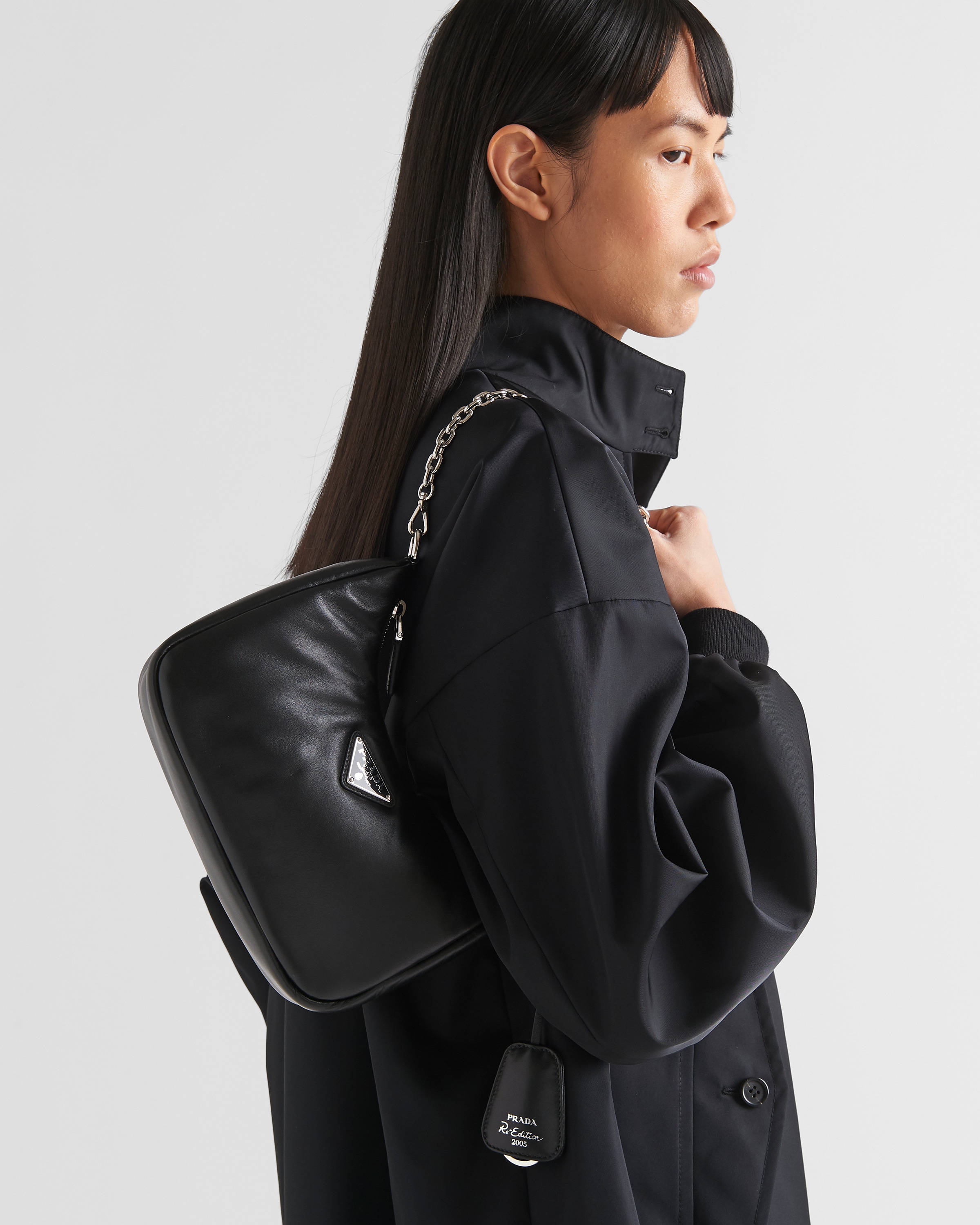 Black Padded Nappa leather Prada Re edition 2005 Shoulder Bag PRADA