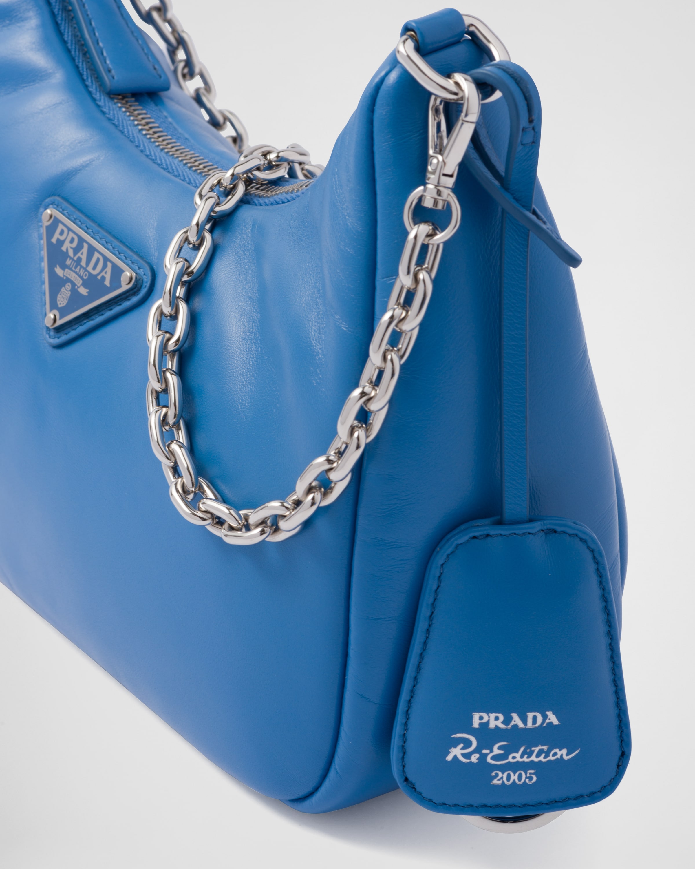 Prada Re-Edition 2005 Saffiano Leather Shoulder Bag Blue