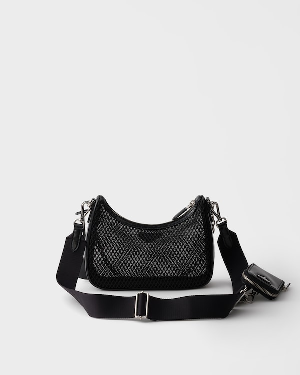 Prada Re-Edition 2005 mesh and brushed leather bag - Black Prada Re-Edition 2005 mesh and brushed leather bag - Black