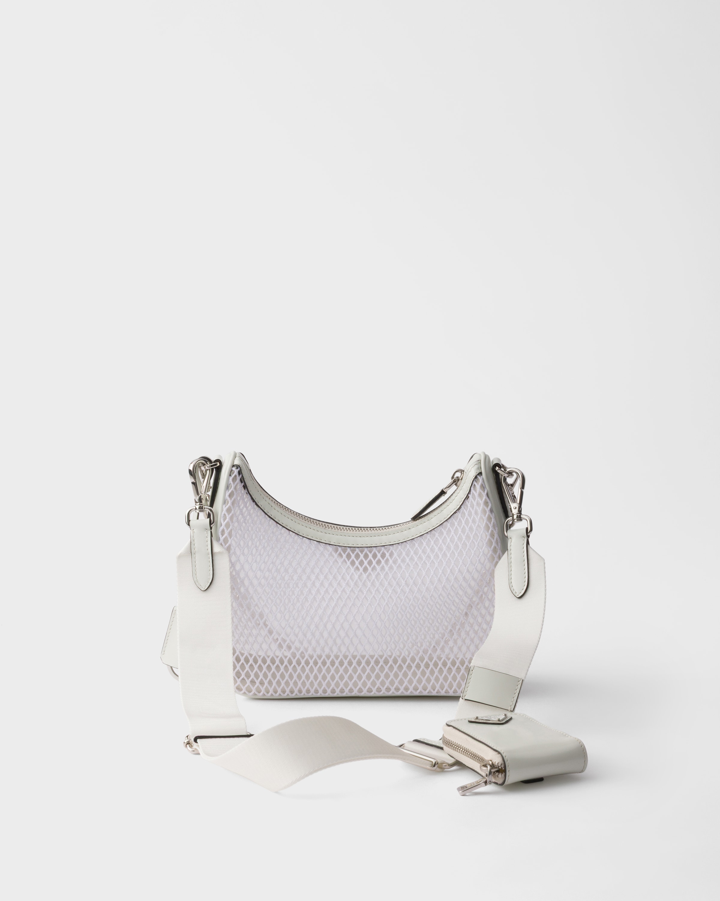 White Prada Re-Edition 2005 mesh and brushed leather bag | PRADA