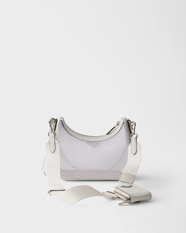 Bolso Prada Re-Edition 2005 de malla y piel cepillada - Blanco Bolso Prada Re-Edition 2005 de malla y piel cepillada - Blanco