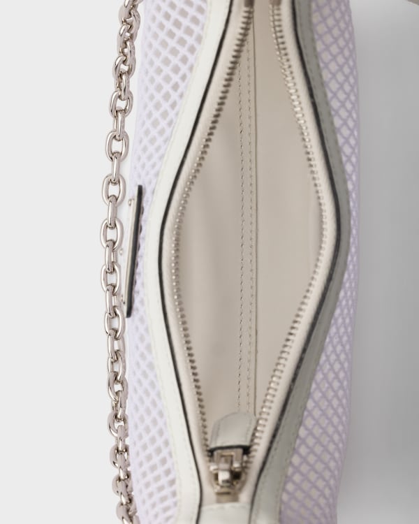 Bolso Prada Re-Edition 2005 de malla y piel cepillada - Blanco Bolso Prada Re-Edition 2005 de malla y piel cepillada - Blanco