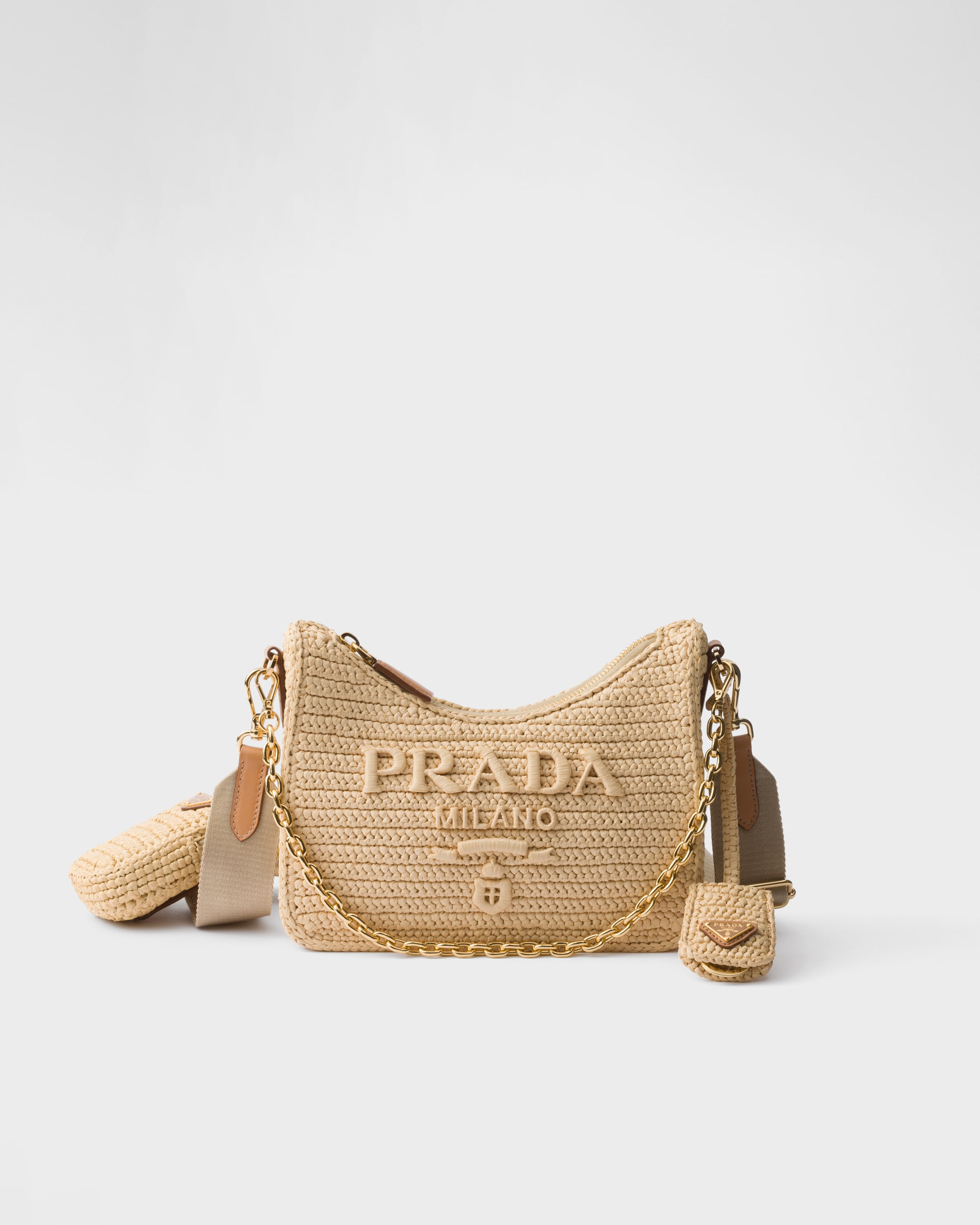 Bolso De Croché Prada Re-edition 2005, Mujer, Natural