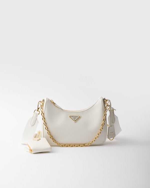 ブルー ソフトルックスレザー ショルダーバッグ | PRADA