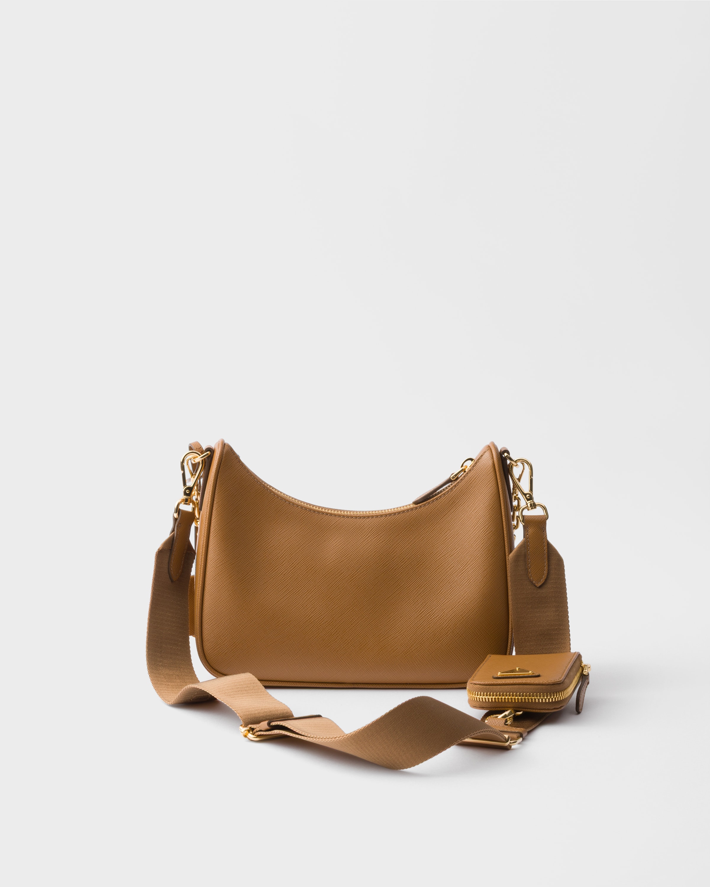 Prada Re-edition 2005 Saffiano Leather Shoulder Bag In Brown