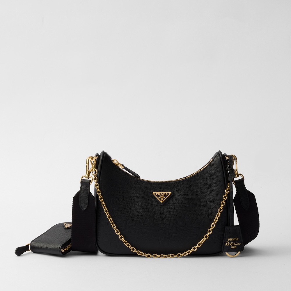 Black Prada Re-Edition 2005 Saffiano leather bag | Prada