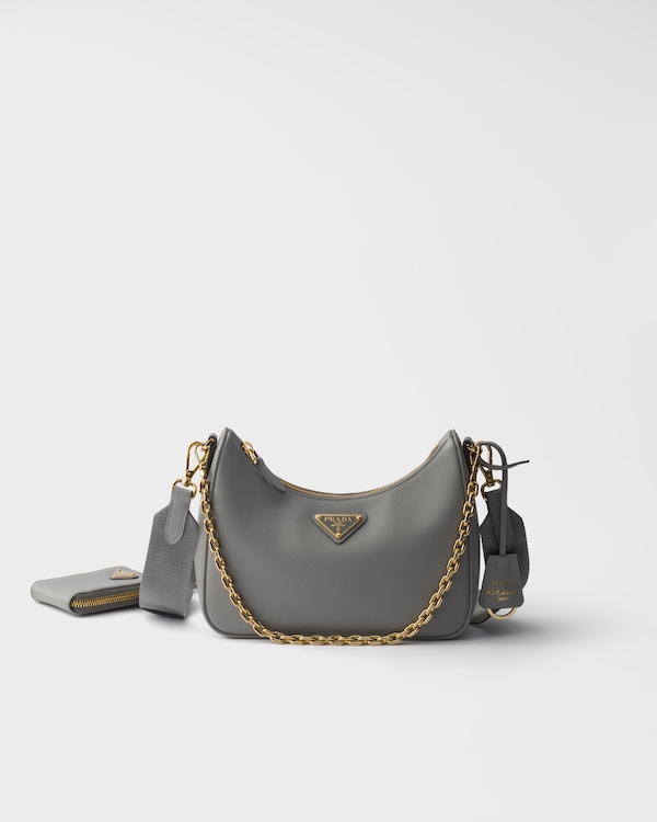 プラダ Re-Edition 2005 サフィアーノレザー バッグ - ライトグレー プラダ Re-Edition 2005 サフィアーノレザー バッグ - ライトグレー