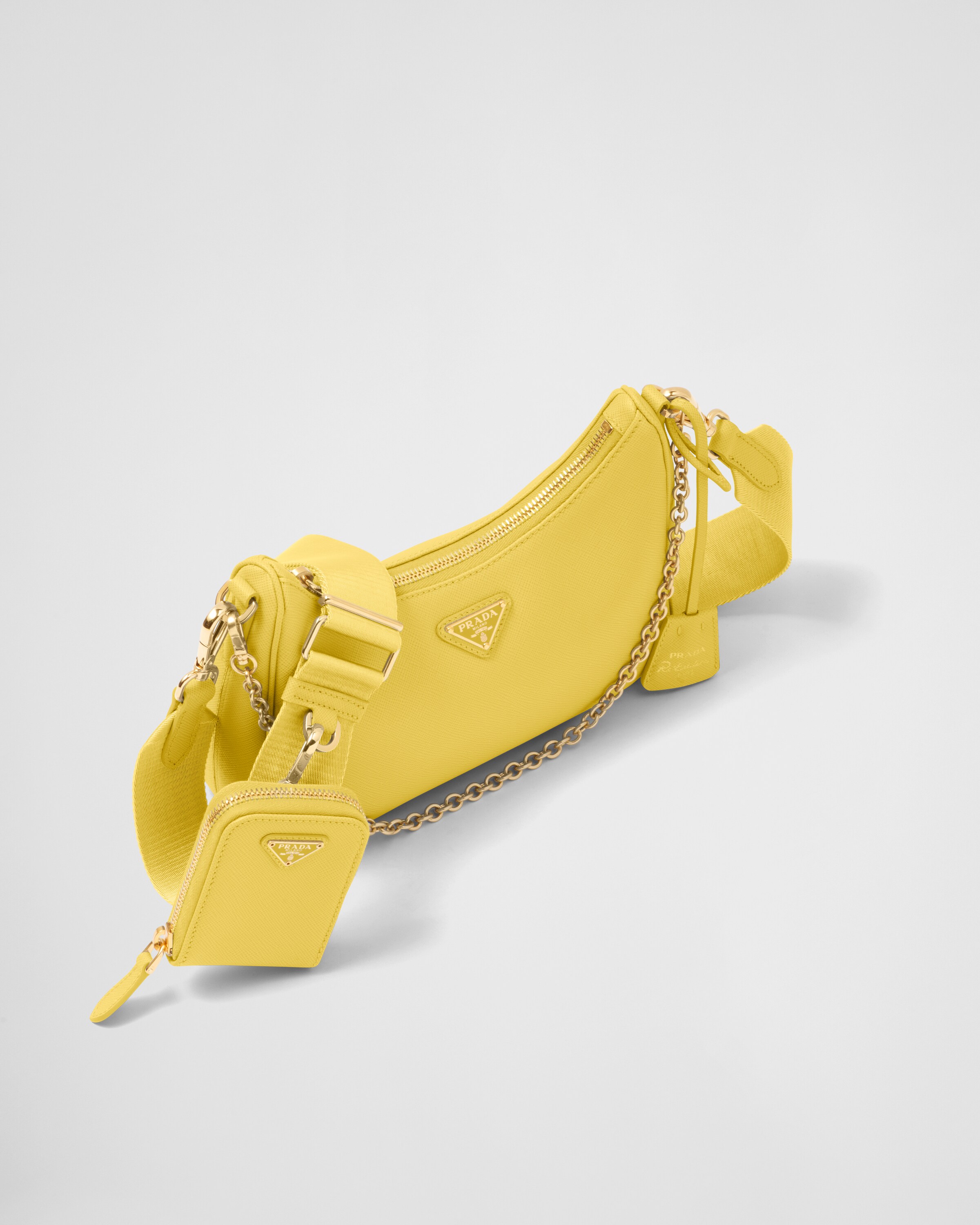 Prada Re-edition 2005 Shoulder Bag In Yellow