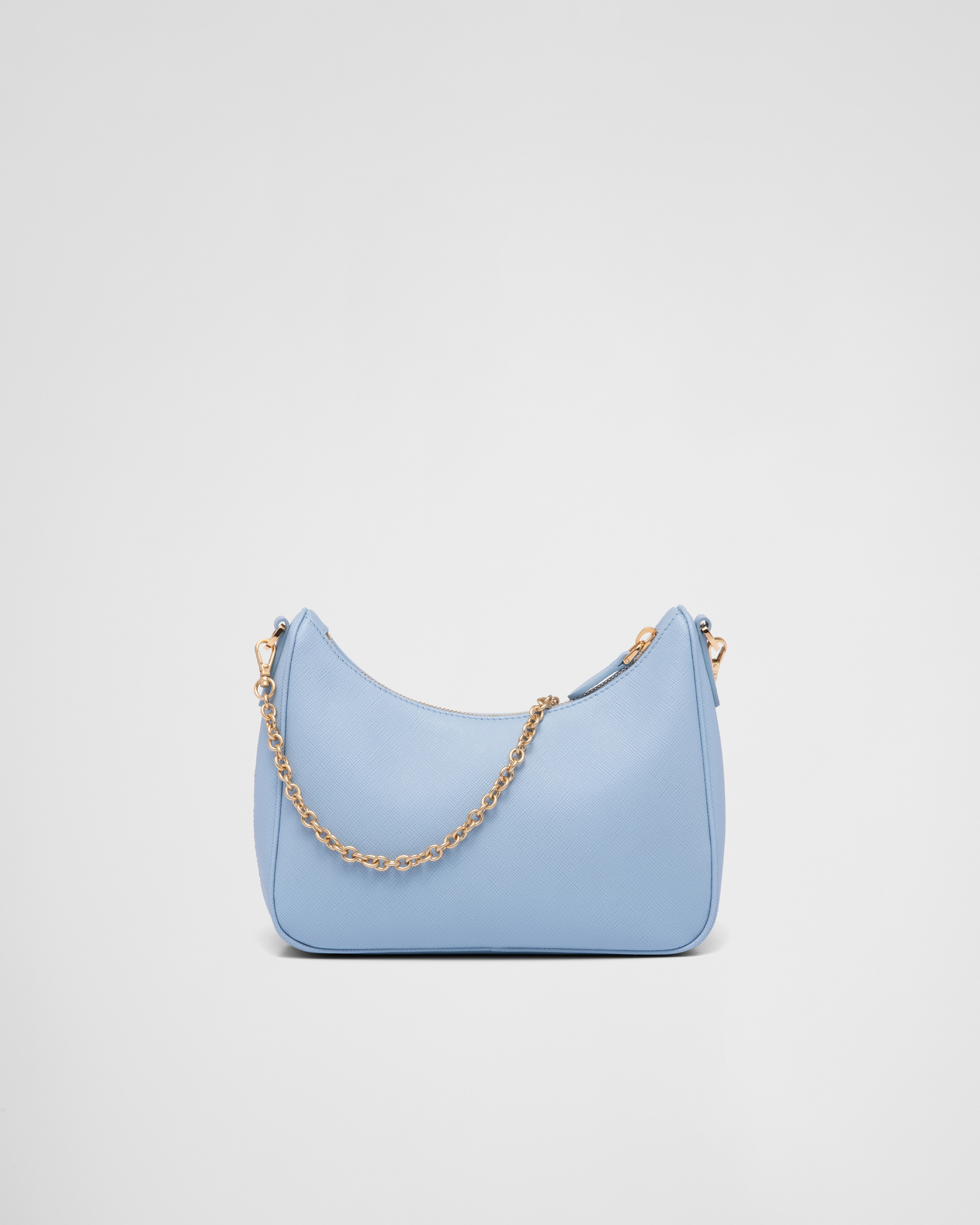 Prada Saffiano Leather Mini Shoulder Bag in Blue