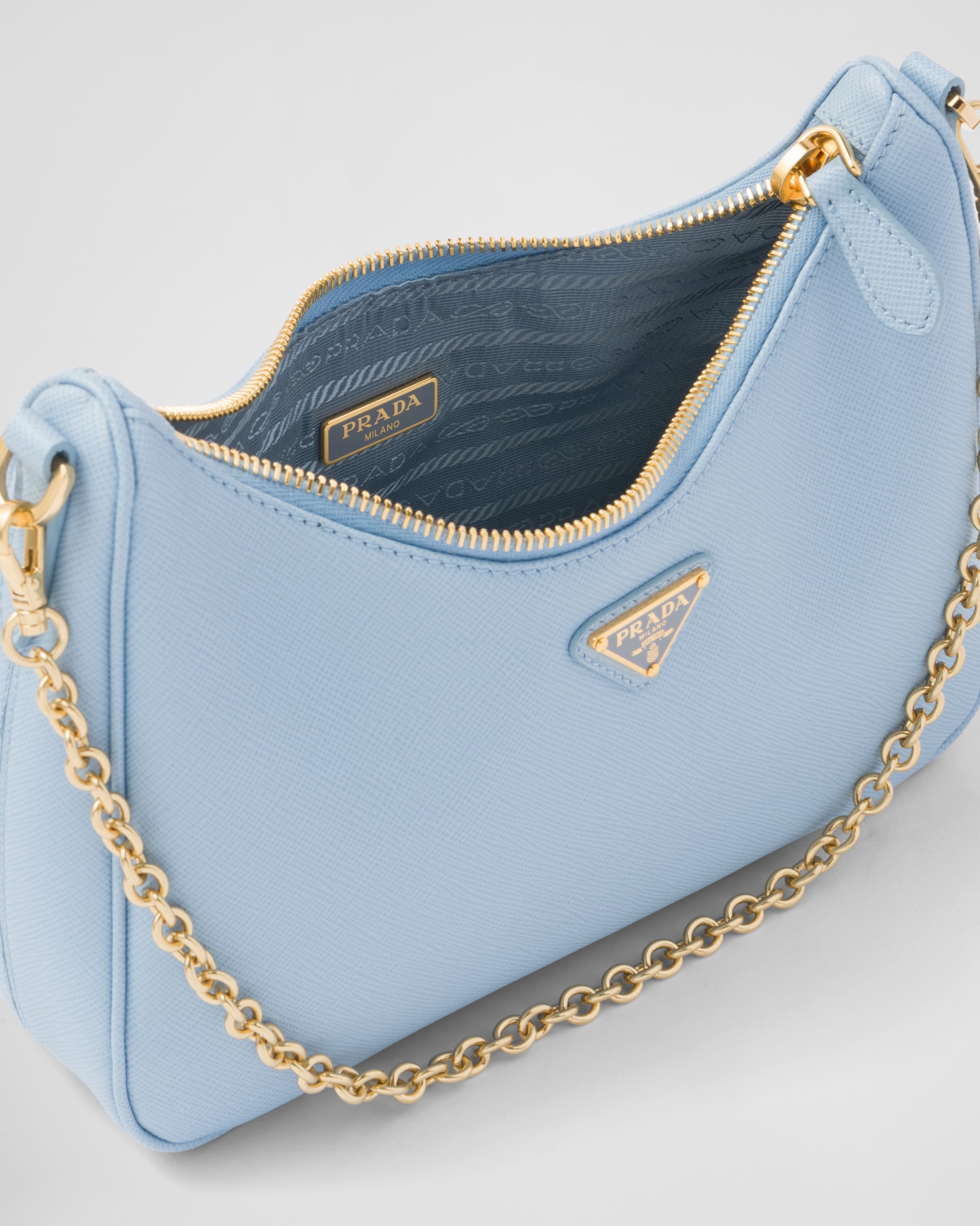 Pale Blue Prada Re edition 2005 Saffiano Leather Bag PRADA