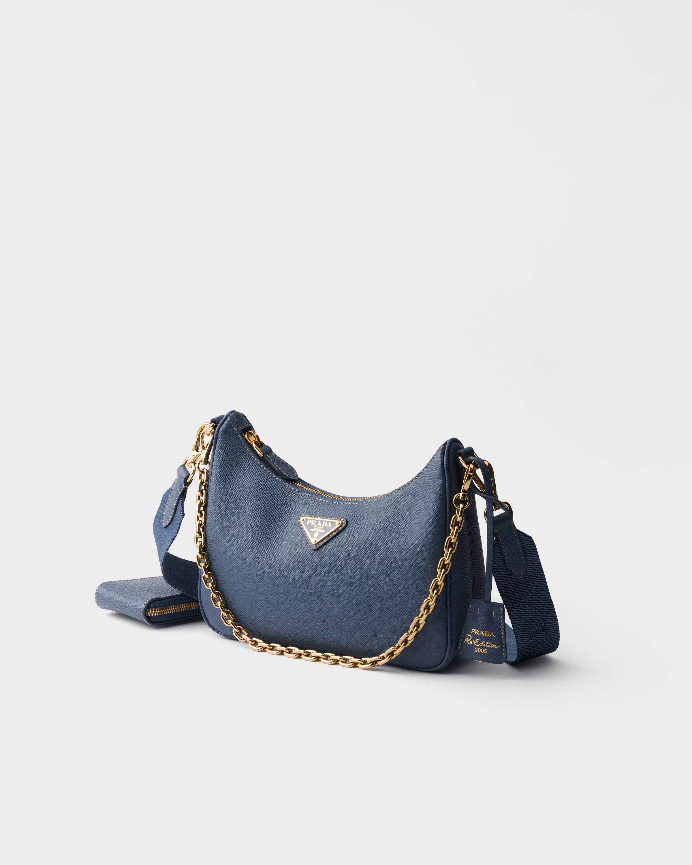 Aviation Blue Prada Re-edition 2005 Saffiano Leather Bag | PRADA